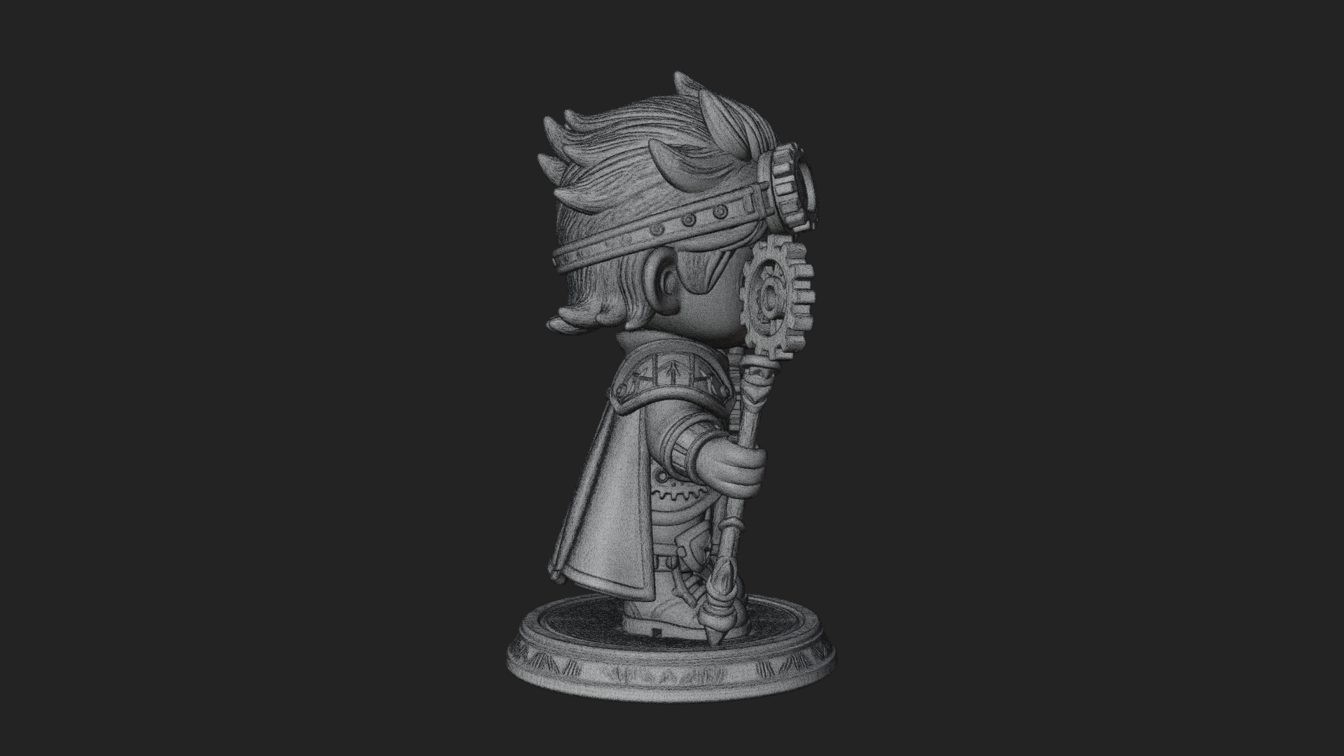 Chibi Gear Crown Knight Statue Design 3 3D Print Model 3D Model