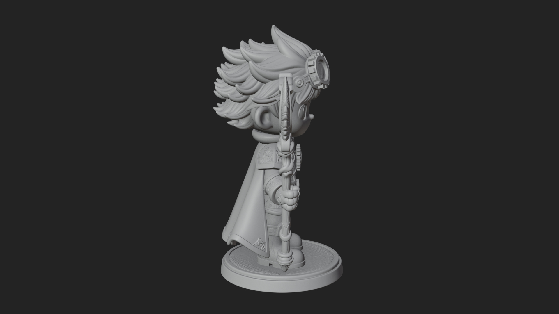 Chibi Gear Crown Knight Statue Design 4 3D Print Model 3D Model