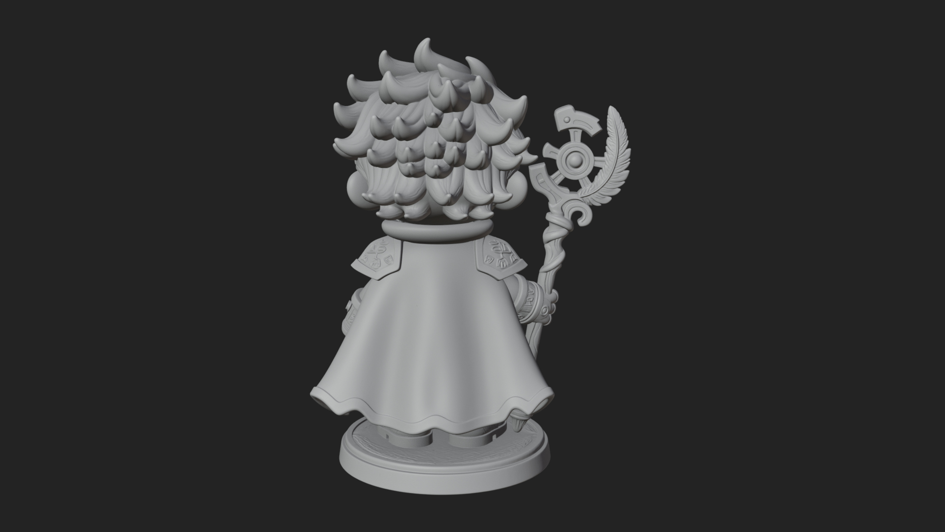 Chibi Gear Crown Knight Statue Design 4 3D Print Model 3D Model
