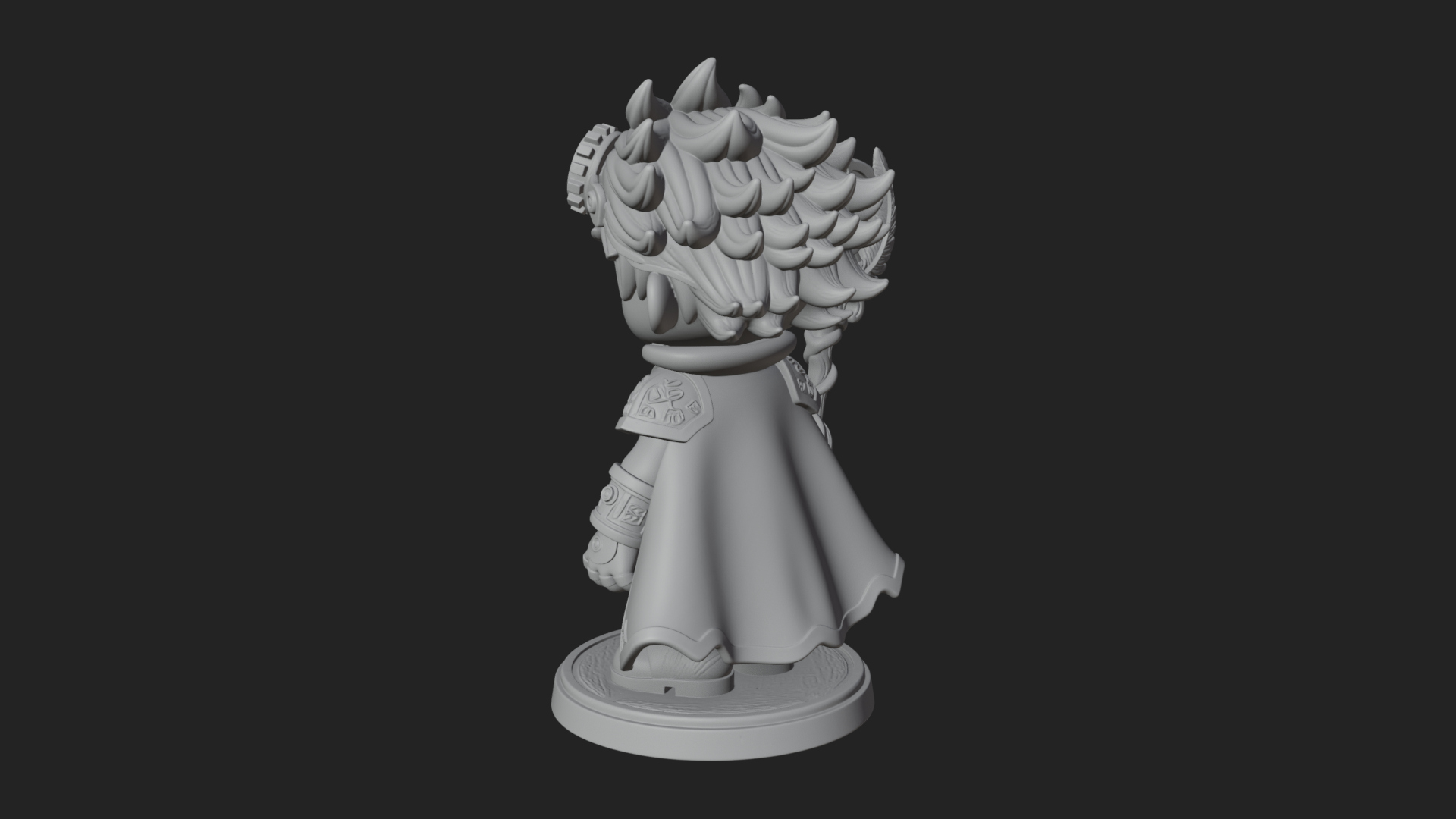 Chibi Gear Crown Knight Statue Design 4 3D Print Model 3D Model