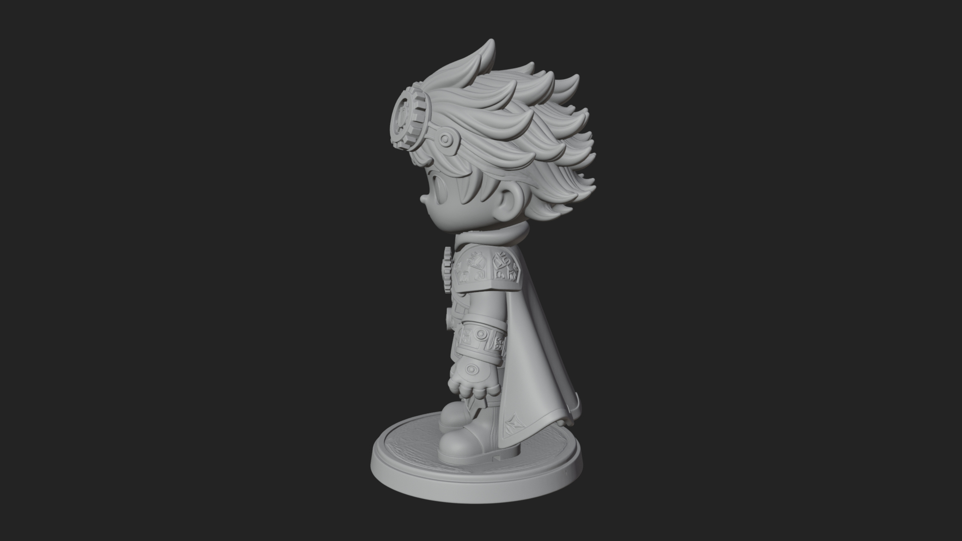 Chibi Gear Crown Knight Statue Design 4 3D Print Model 3D Model