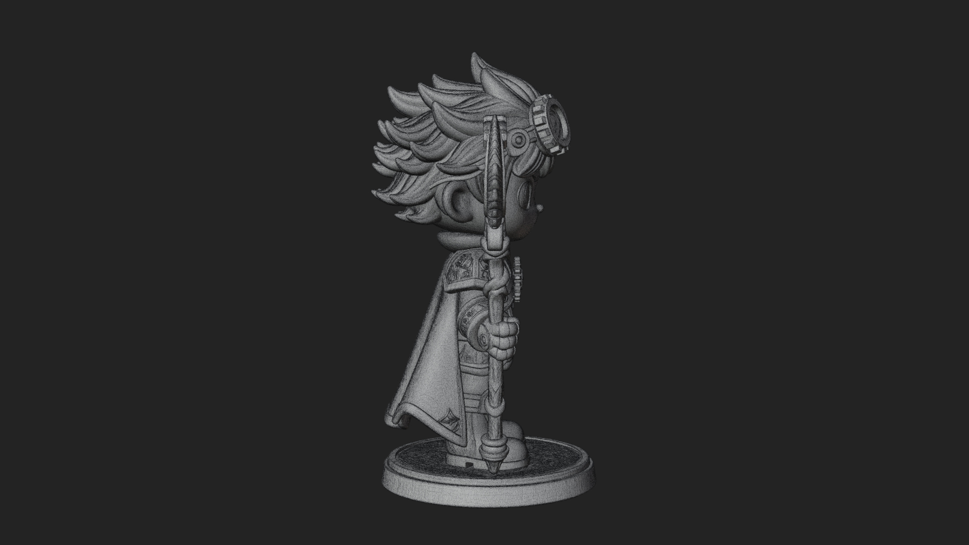 Chibi Gear Crown Knight Statue Design 4 3D Print Model 3D Model