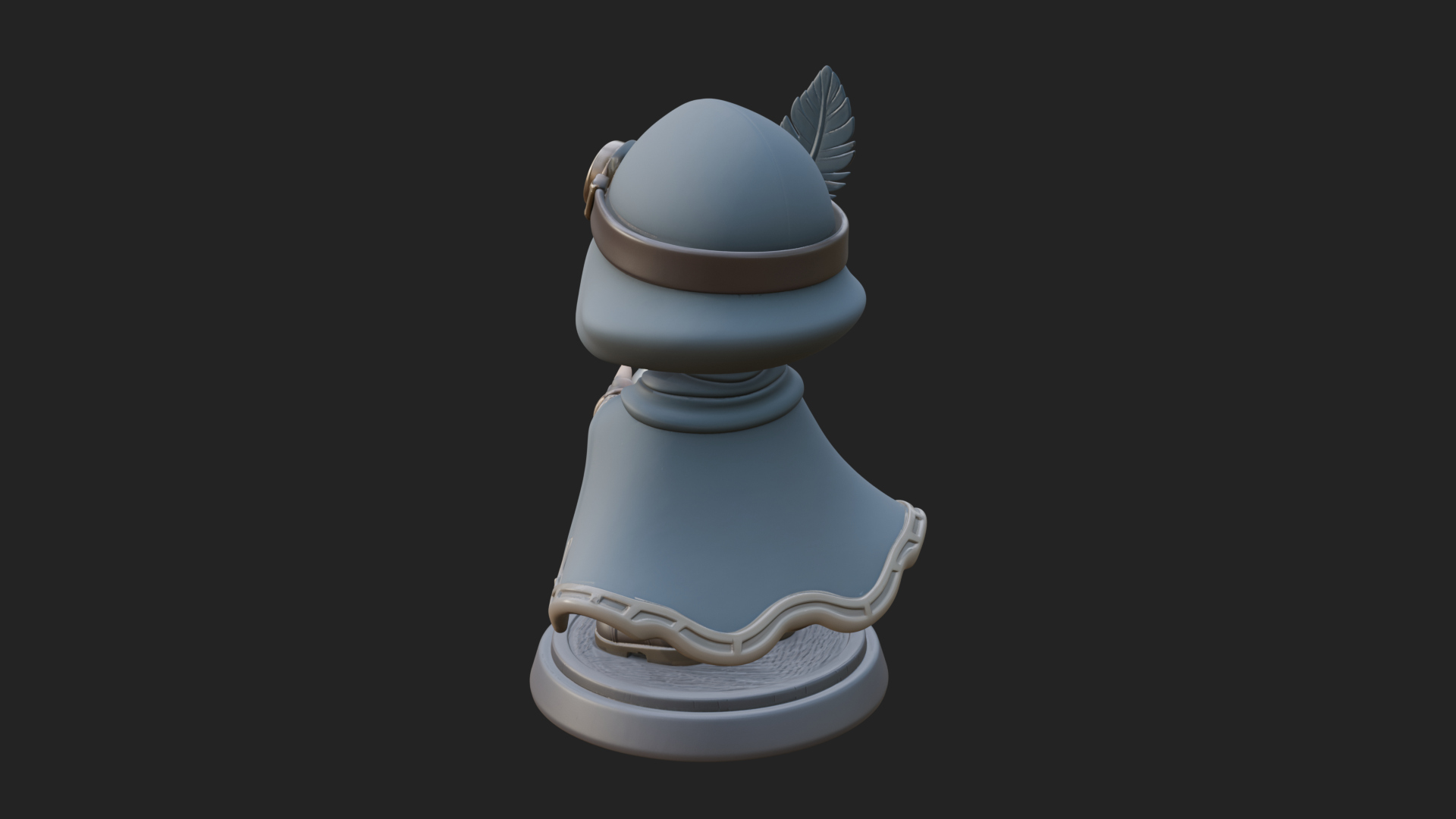 Chibi Hooded Alchemist Statue Design 1 3D Print Model 3D Model