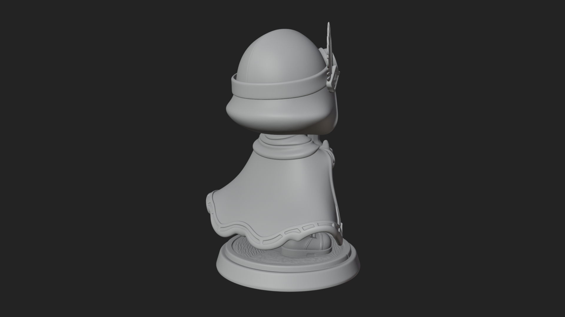 Chibi Hooded Alchemist Statue Design 1 3D Print Model 3D Model