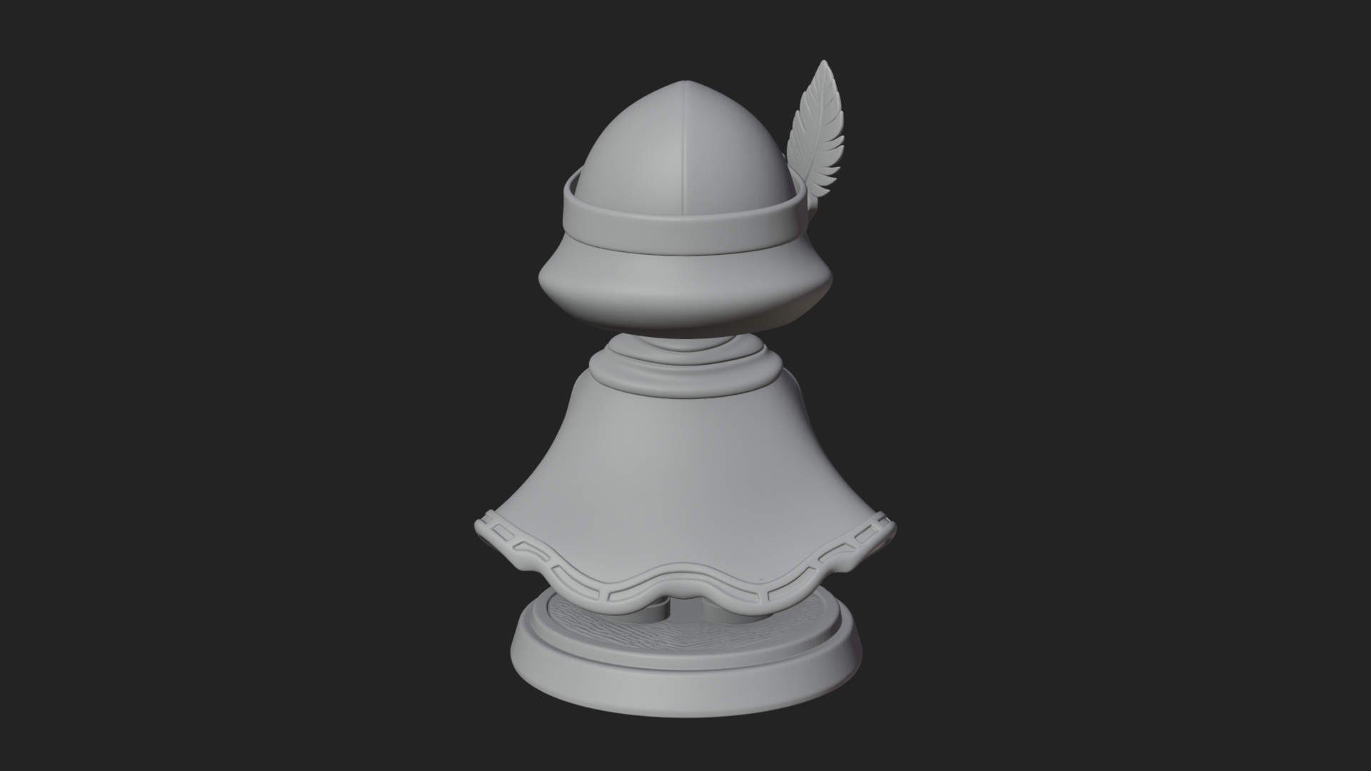 Chibi Hooded Alchemist Statue Design 1 3D Print Model 3D Model