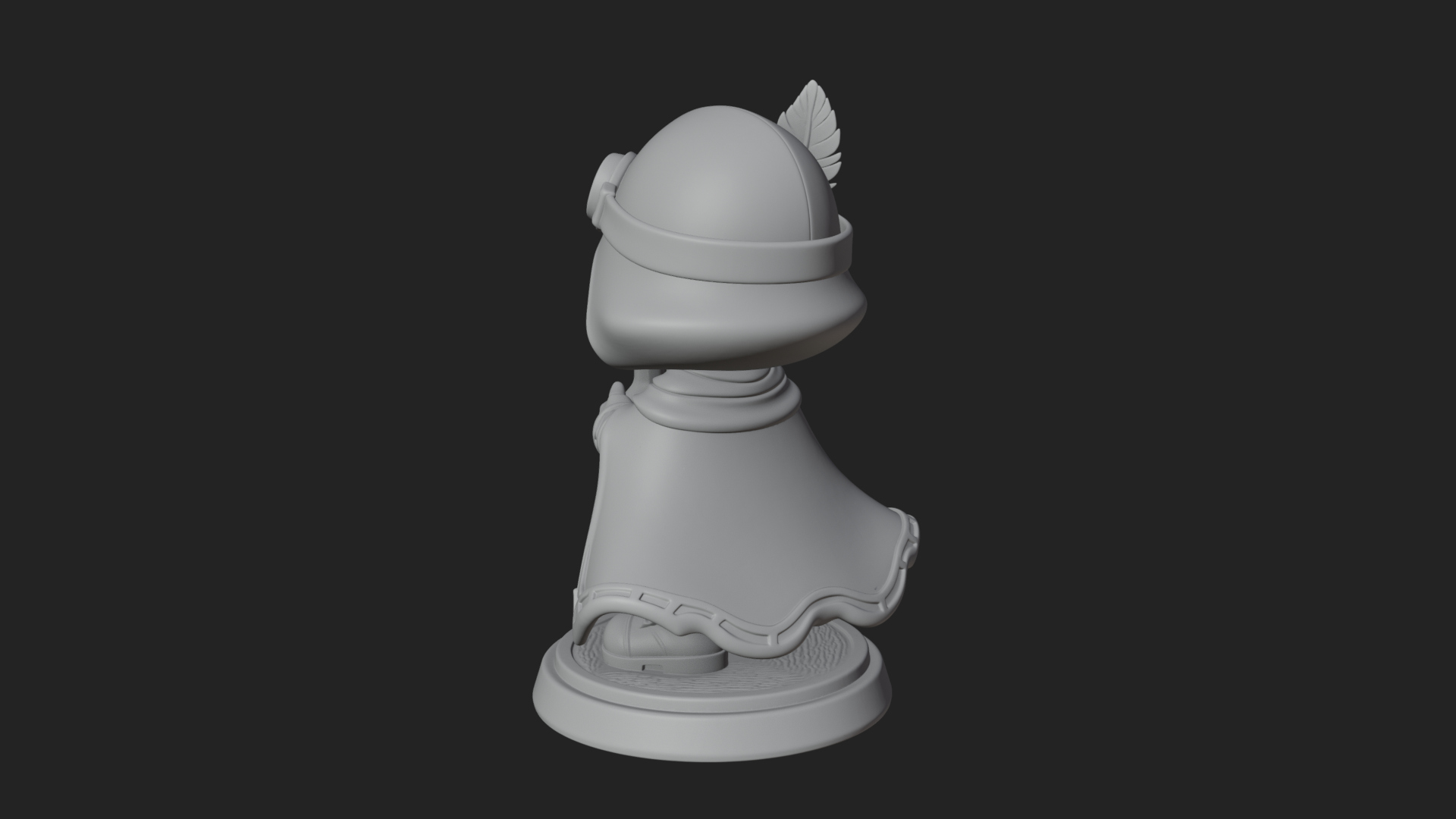 Chibi Hooded Alchemist Statue Design 1 3D Print Model 3D Model