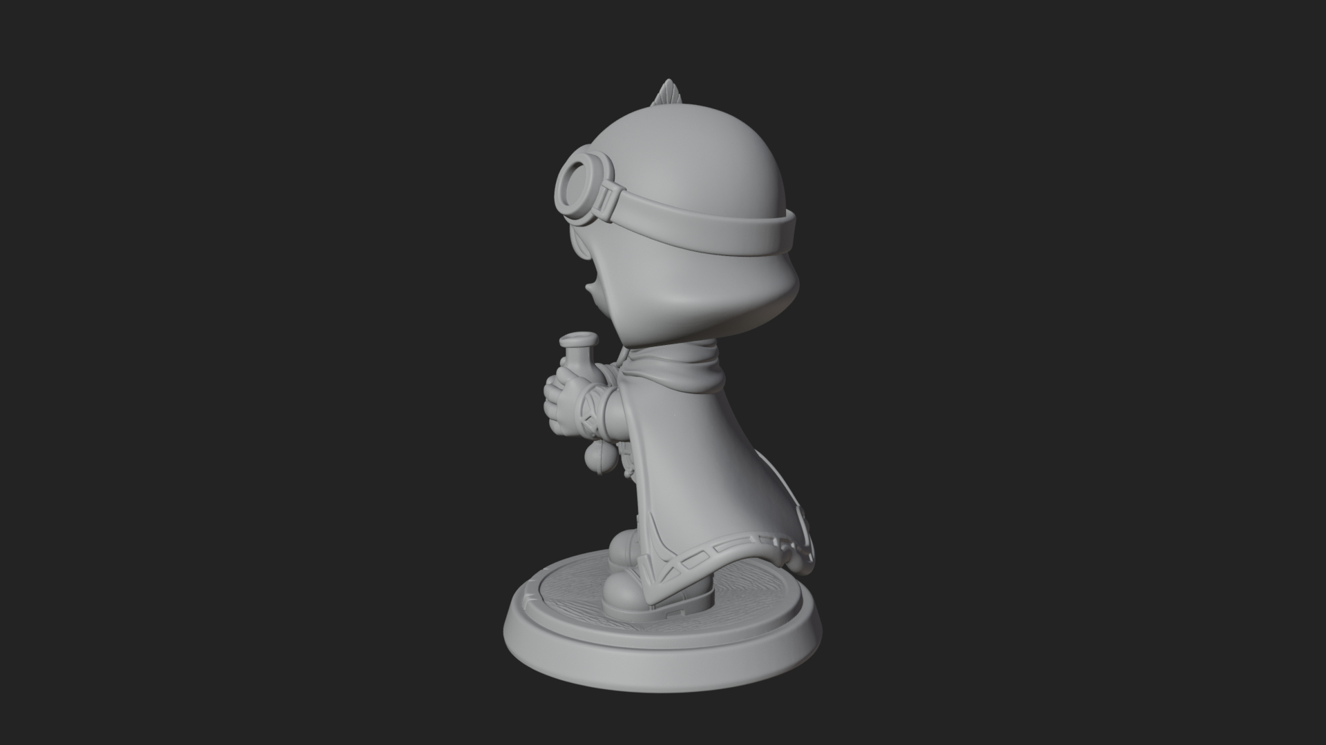 Chibi Hooded Alchemist Statue Design 1 3D Print Model 3D Model