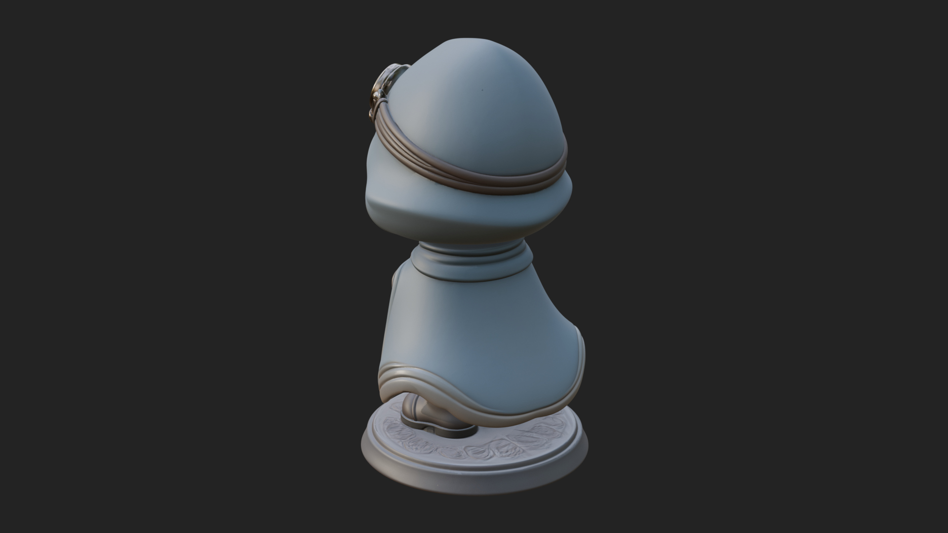 Chibi Hooded Alchemist Statue Design 2 3D Print Model 3D Model