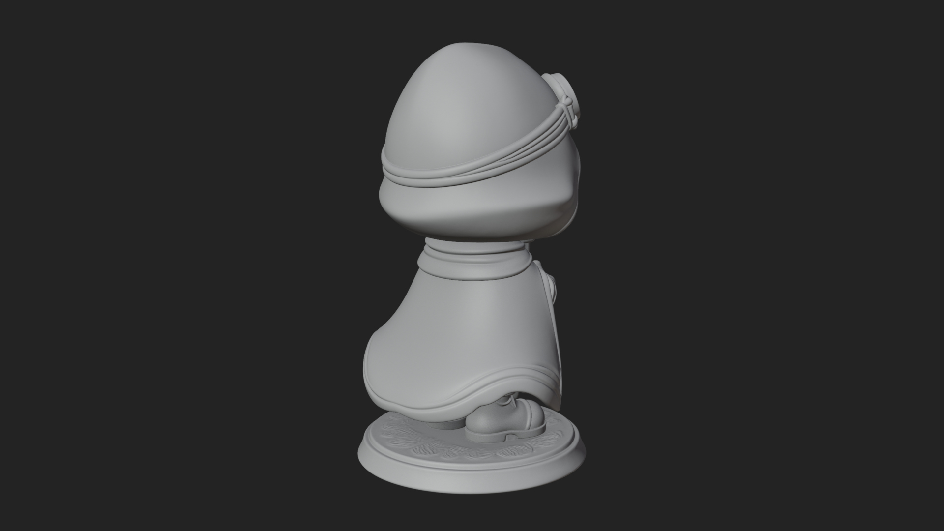 Chibi Hooded Alchemist Statue Design 2 3D Print Model 3D Model