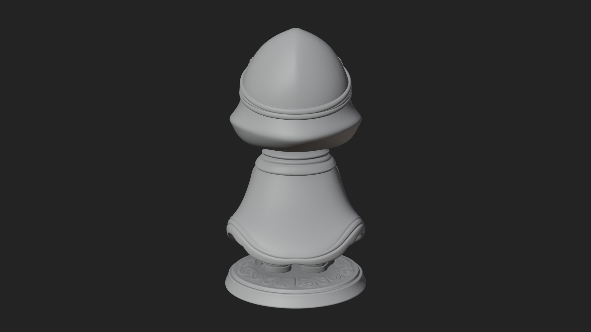 Chibi Hooded Alchemist Statue Design 2 3D Print Model 3D Model