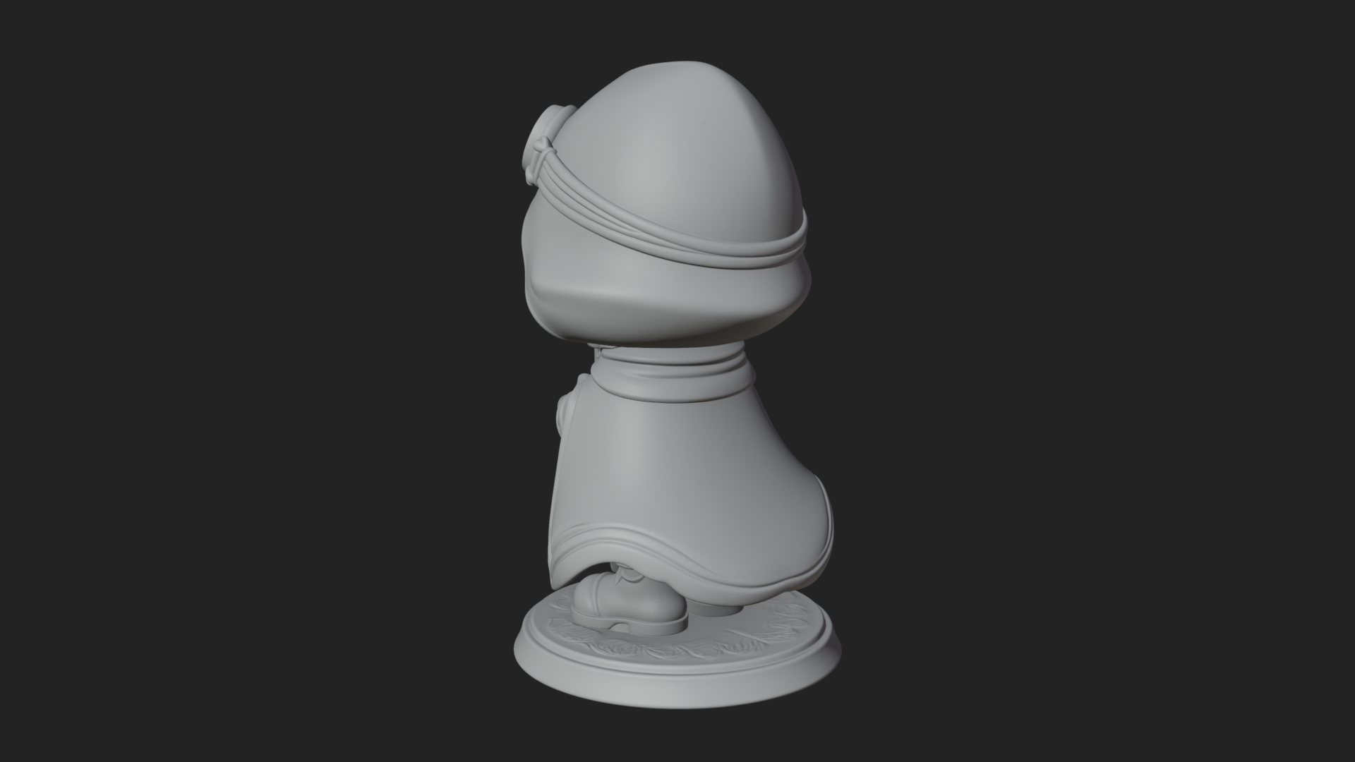 Chibi Hooded Alchemist Statue Design 2 3D Print Model 3D Model