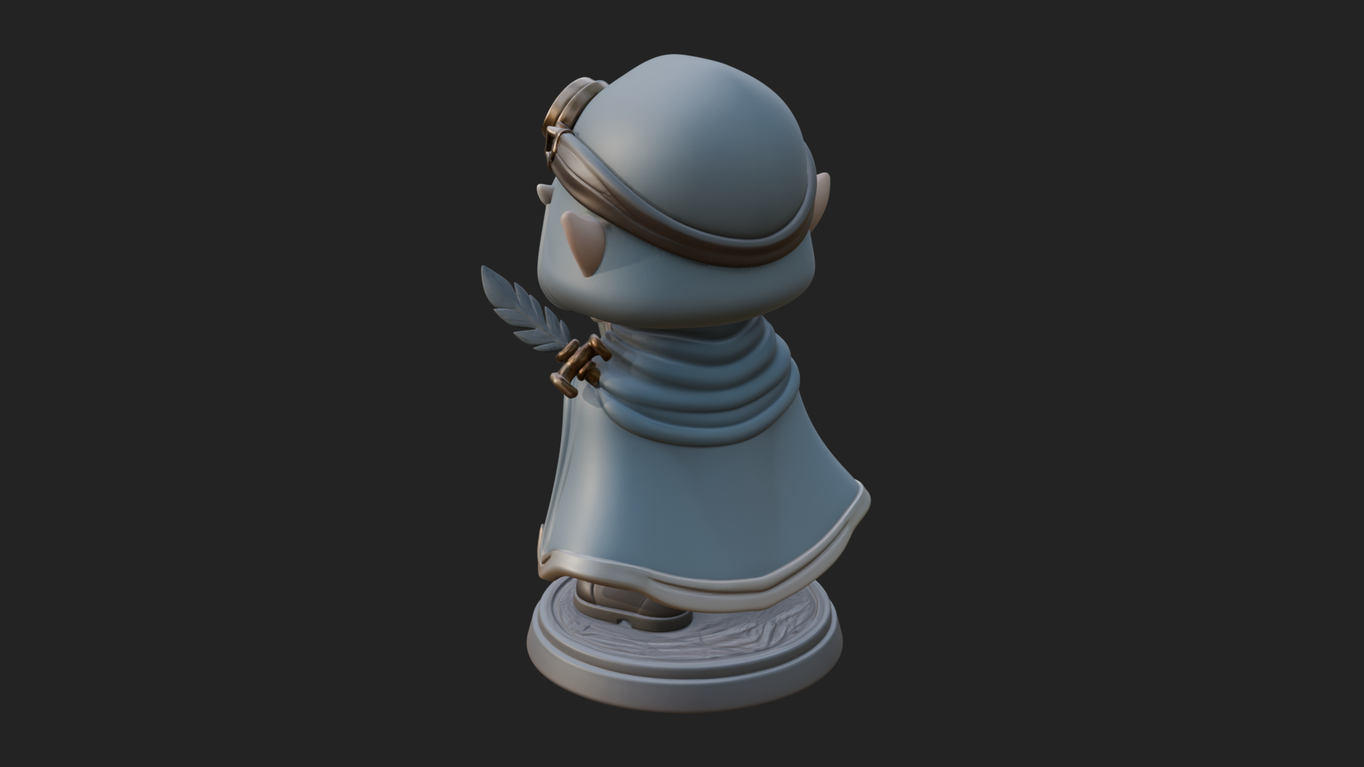 Chibi Hooded Alchemist Statue Design 3 3D Print Model 3D Model