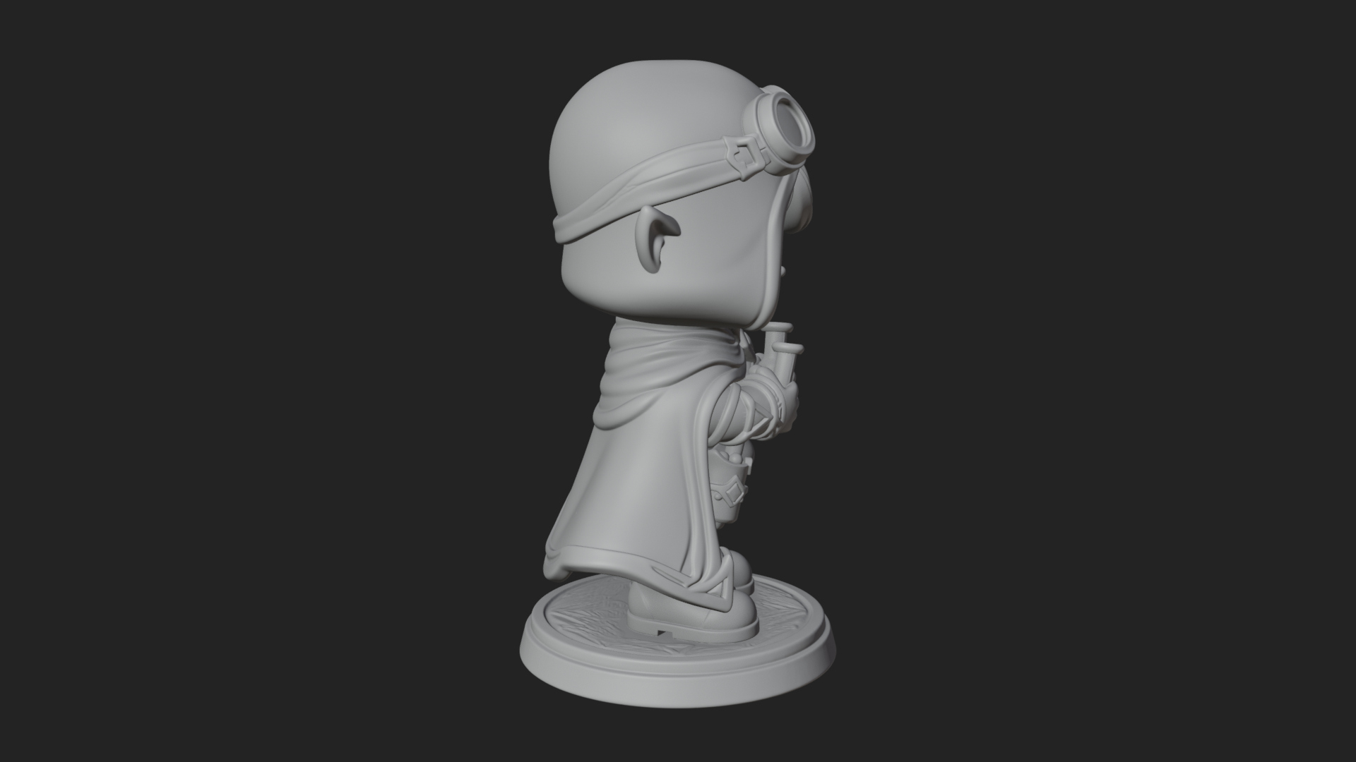 Chibi Hooded Alchemist Statue Design 3 3D Print Model 3D Model