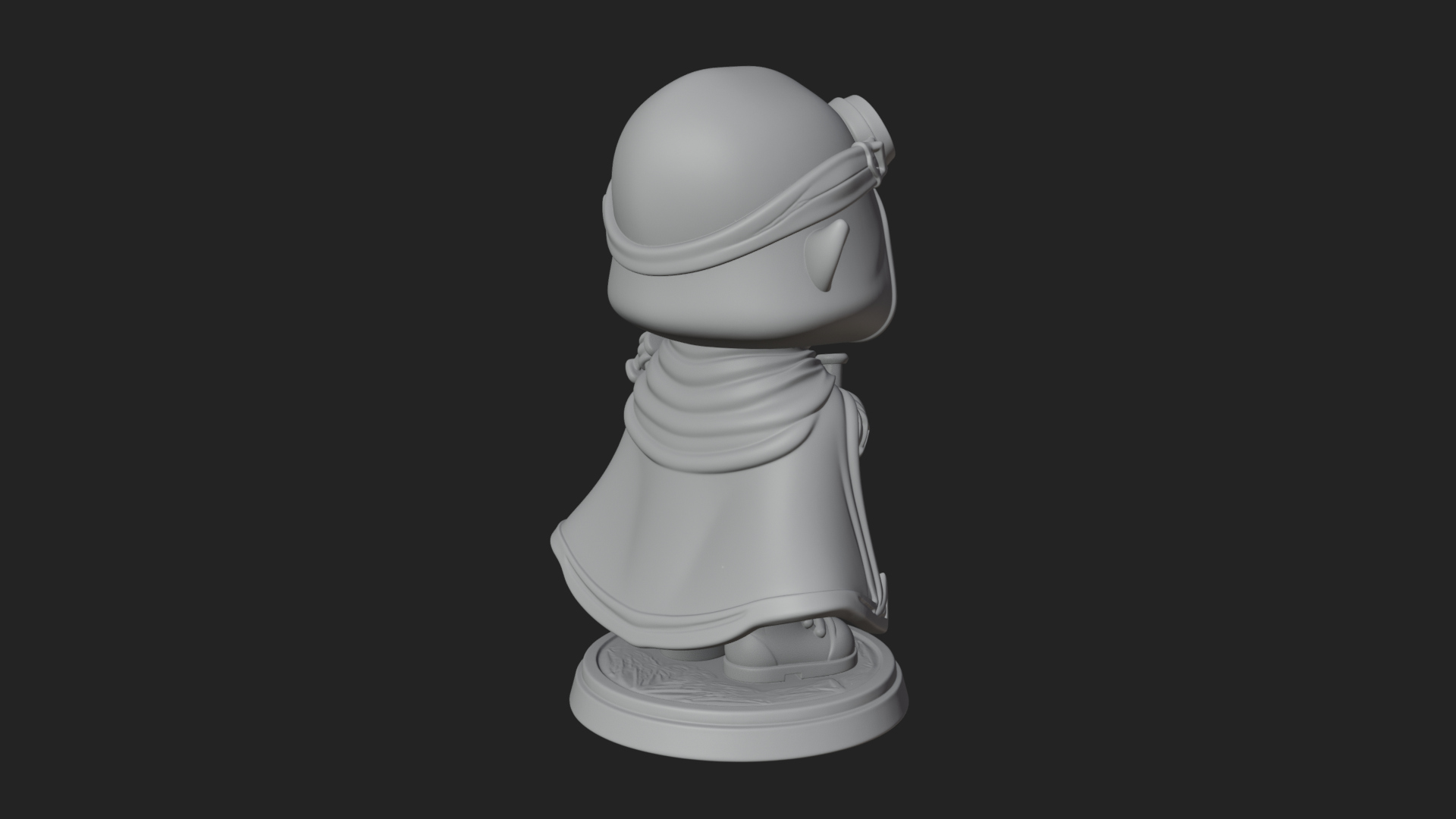Chibi Hooded Alchemist Statue Design 3 3D Print Model 3D Model