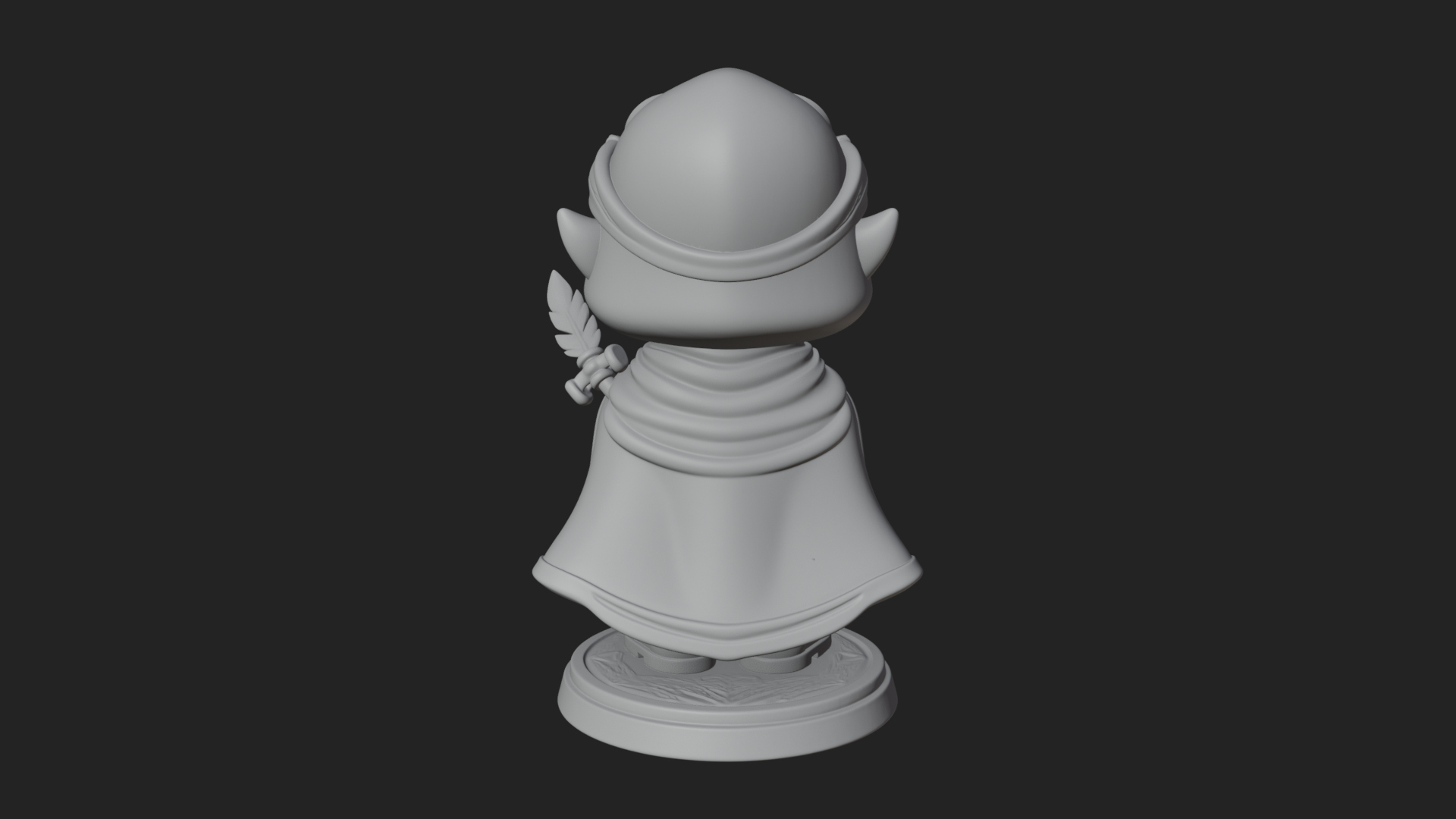 Chibi Hooded Alchemist Statue Design 3 3D Print Model 3D Model