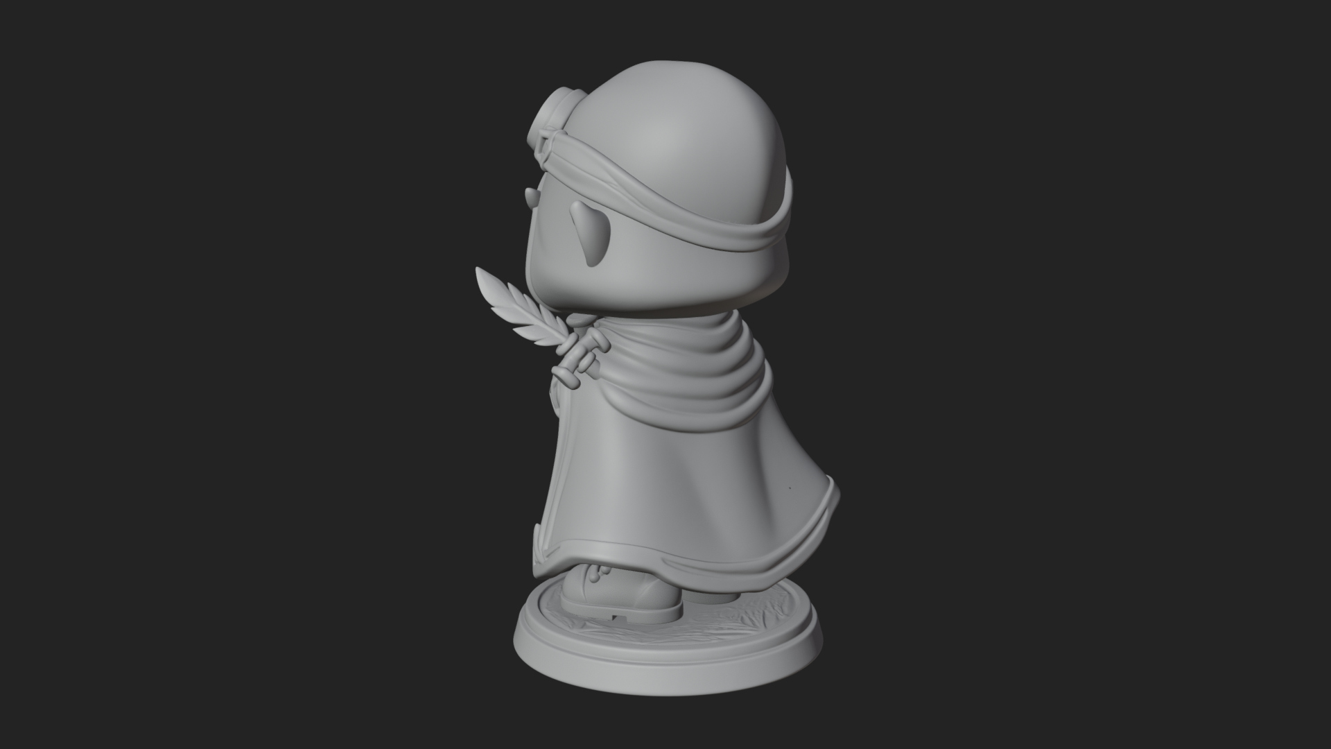 Chibi Hooded Alchemist Statue Design 3 3D Print Model 3D Model