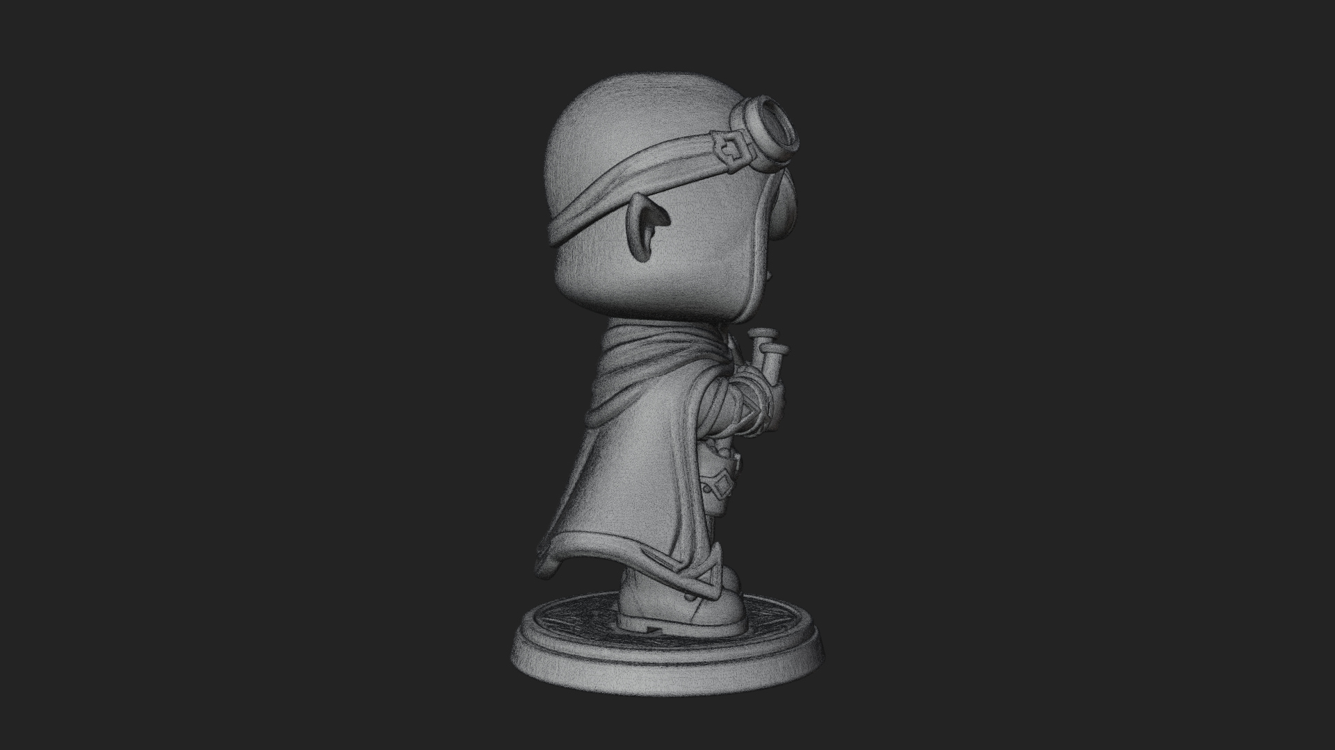 Chibi Hooded Alchemist Statue Design 3 3D Print Model 3D Model
