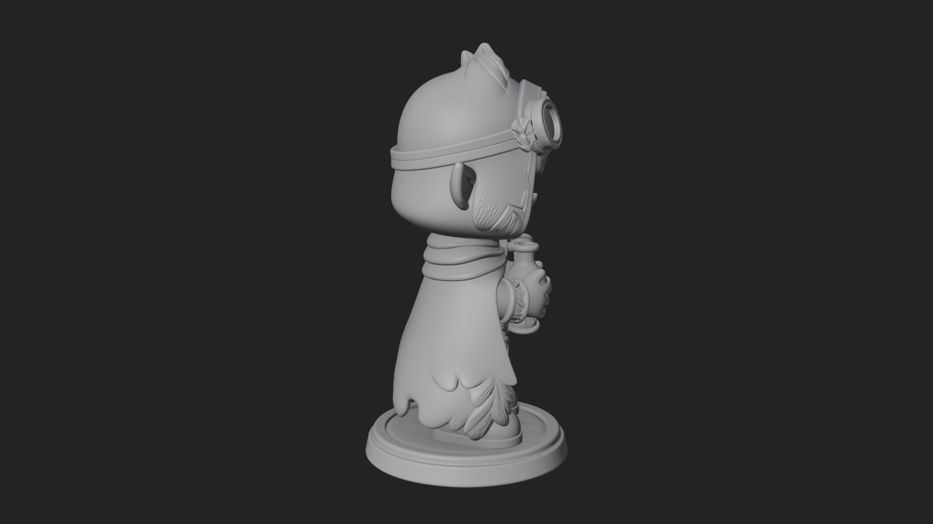 Chibi Hooded Alchemist Statue Design 4 3D Print Model 3D Model