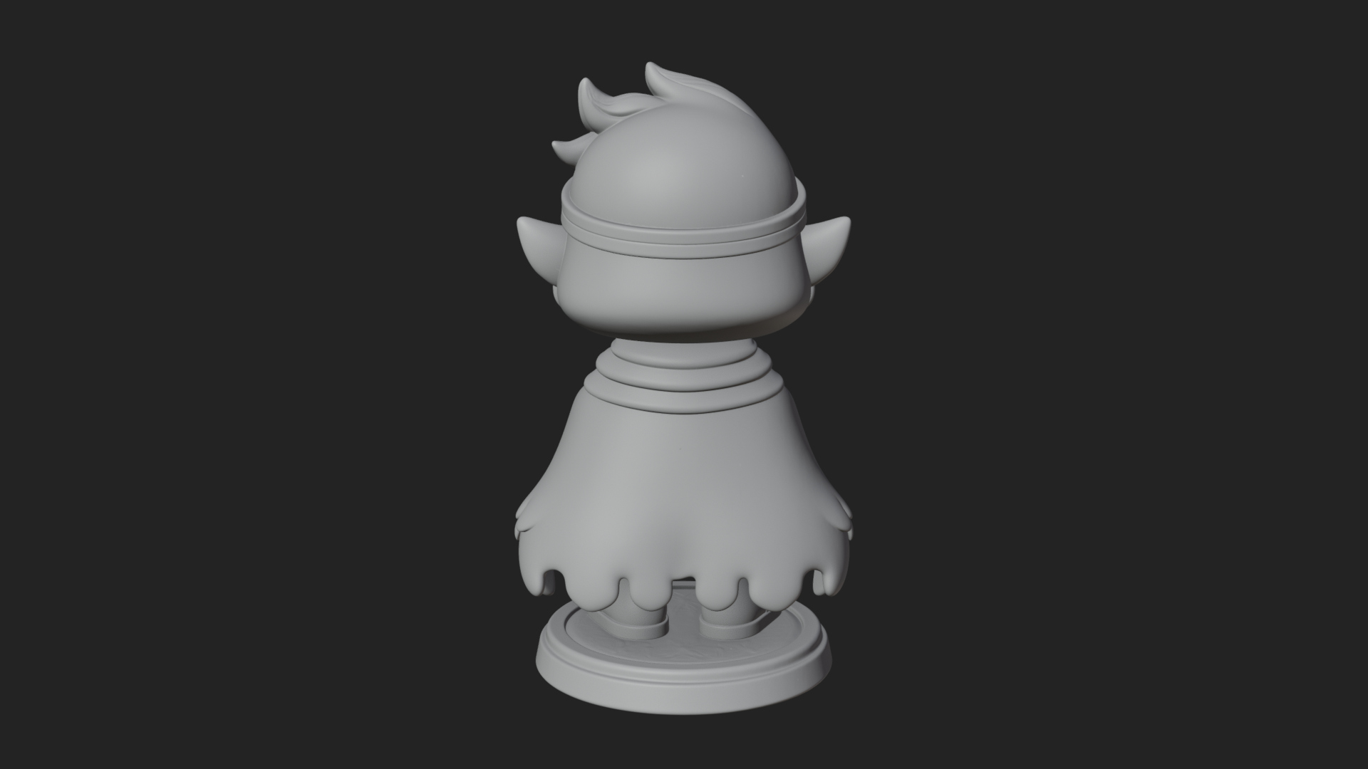 Chibi Hooded Alchemist Statue Design 4 3D Print Model 3D Model