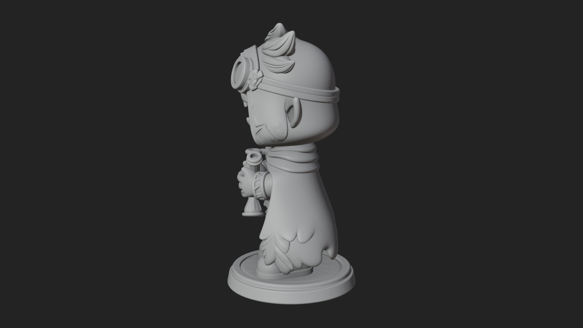 Chibi Hooded Alchemist Statue Design 4 3D Print Model 3D Model