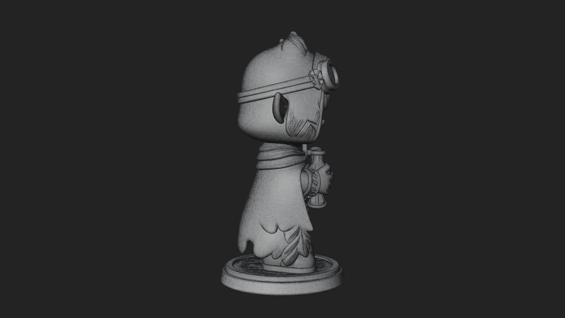 Chibi Hooded Alchemist Statue Design 4 3D Print Model 3D Model