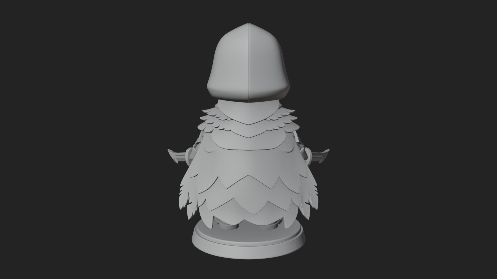 Chibi Hooded Assassin Statue Design 2 3D Print Model 3D Model