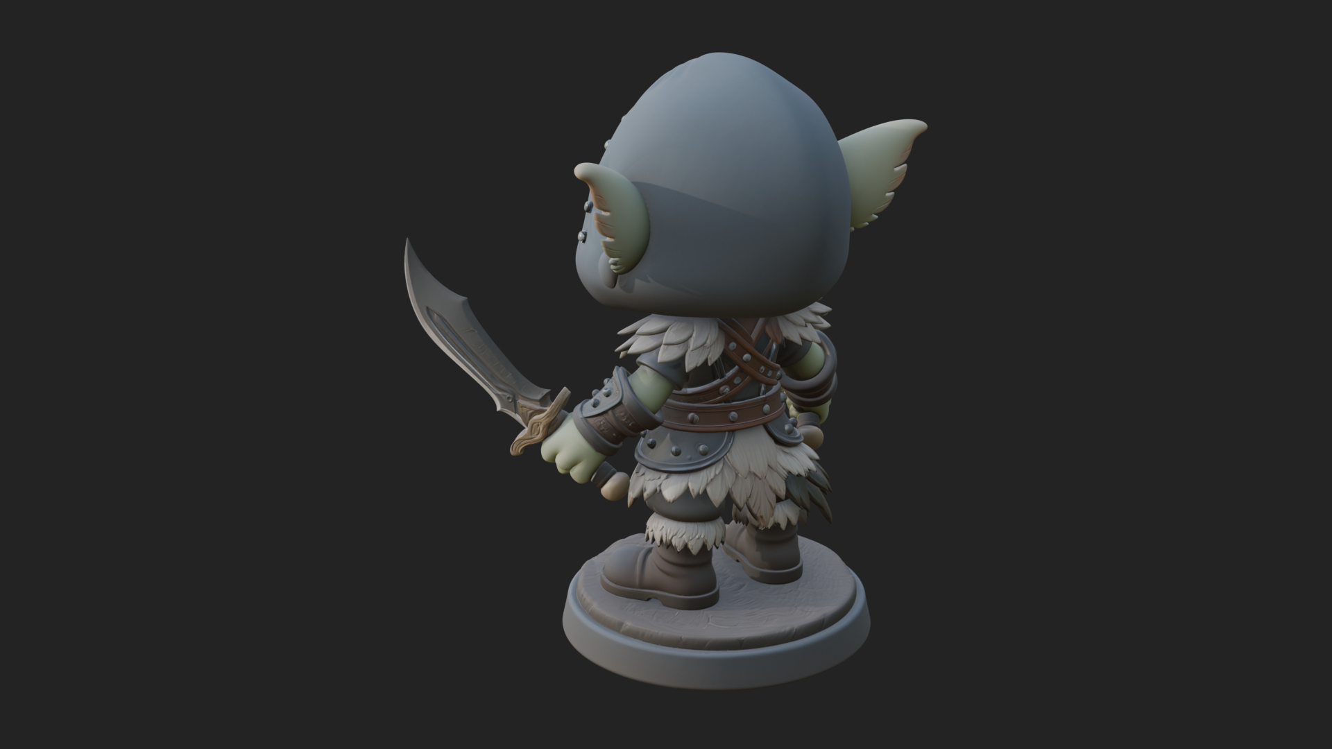 Chibi Hooded Goblin Rogue Statue Design 3 3D Print Model 3D Model