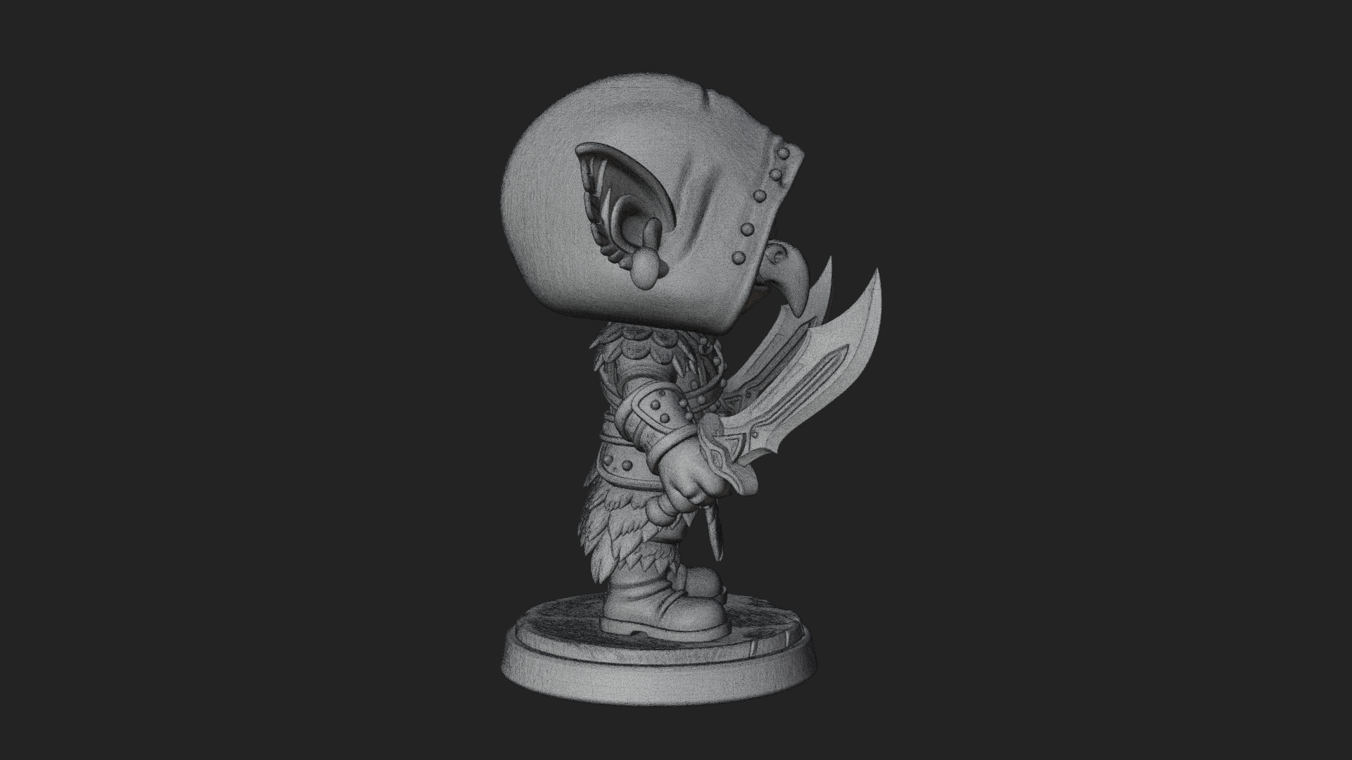Chibi Hooded Goblin Rogue Statue Design 3 3D Print Model 3D Model