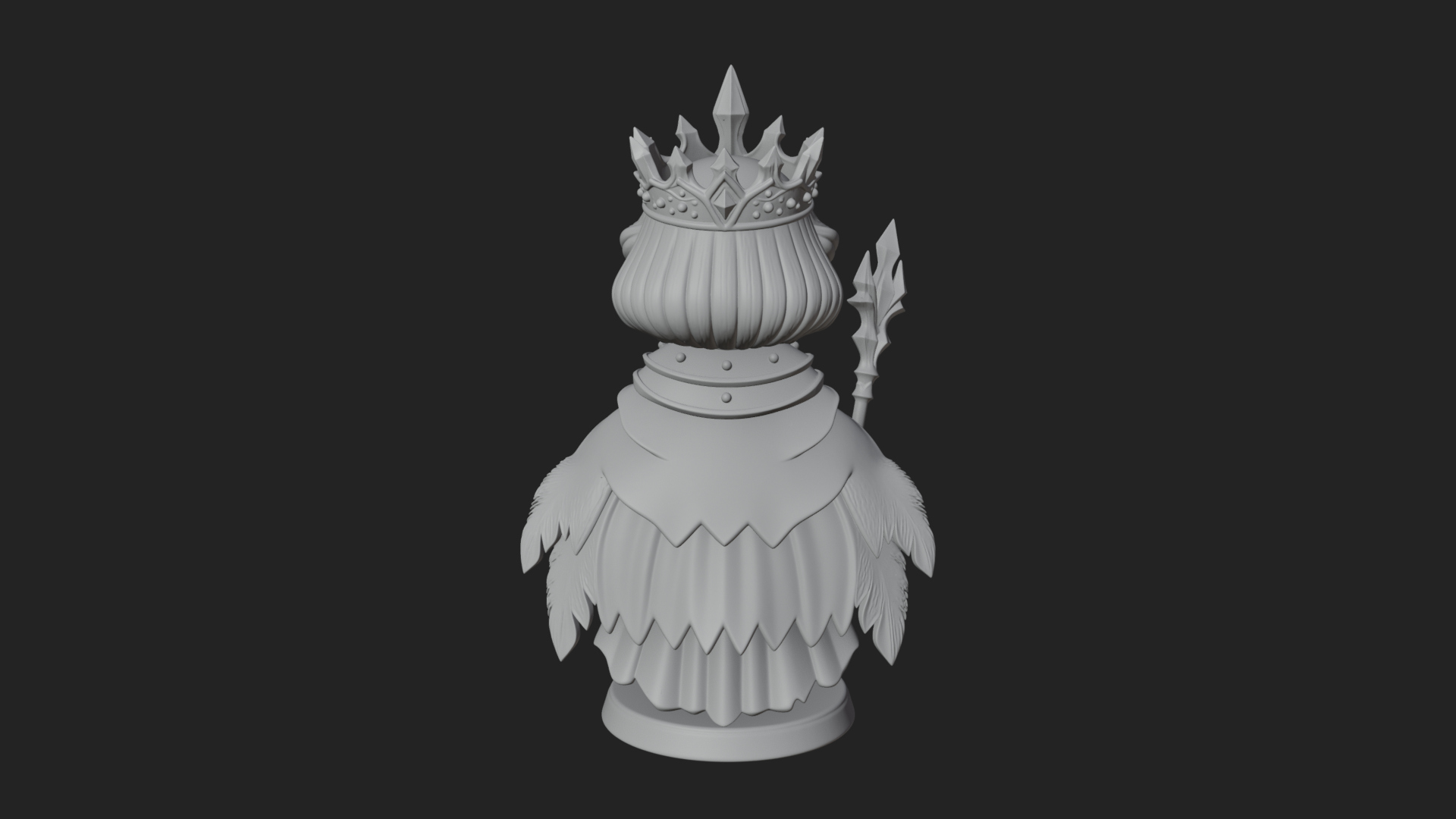 Chibi Ice Crown Queen Statue Design 2 3D Print Model 3D Model