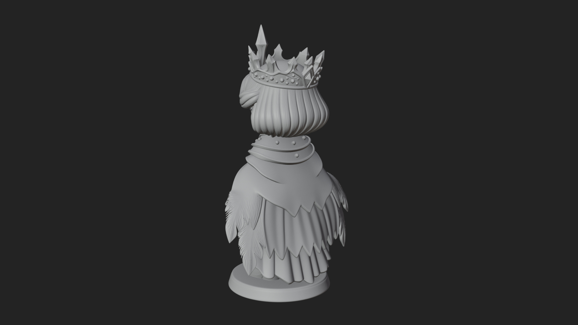 Chibi Ice Crown Queen Statue Design 2 3D Print Model 3D Model
