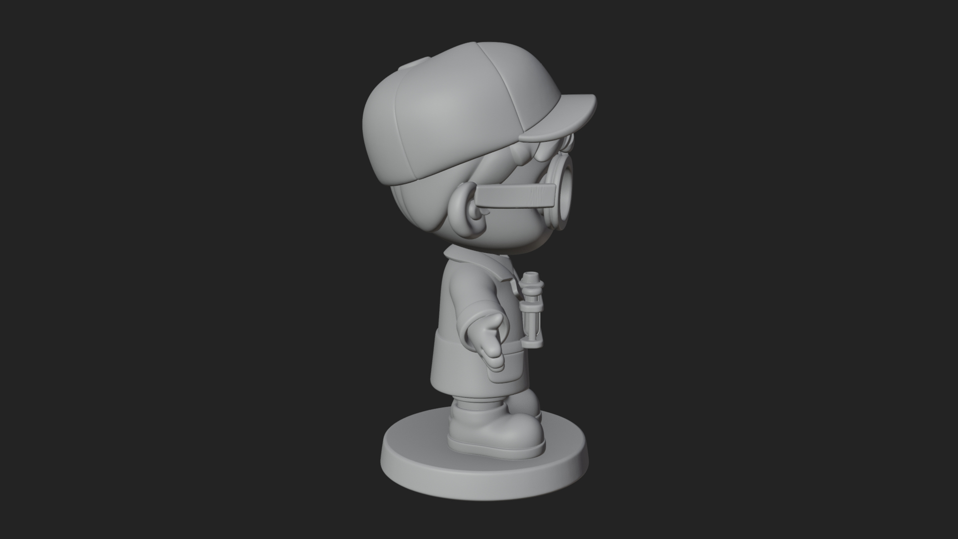Chibi Lab Boy With Test Tubes Statue Design 1 3D Print Model 3D Model