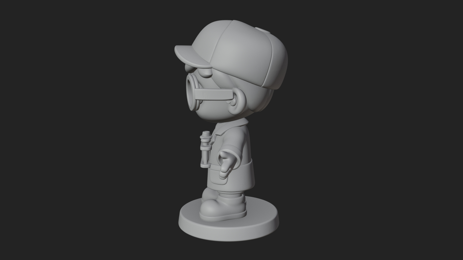 Chibi Lab Boy With Test Tubes Statue Design 1 3D Print Model 3D Model