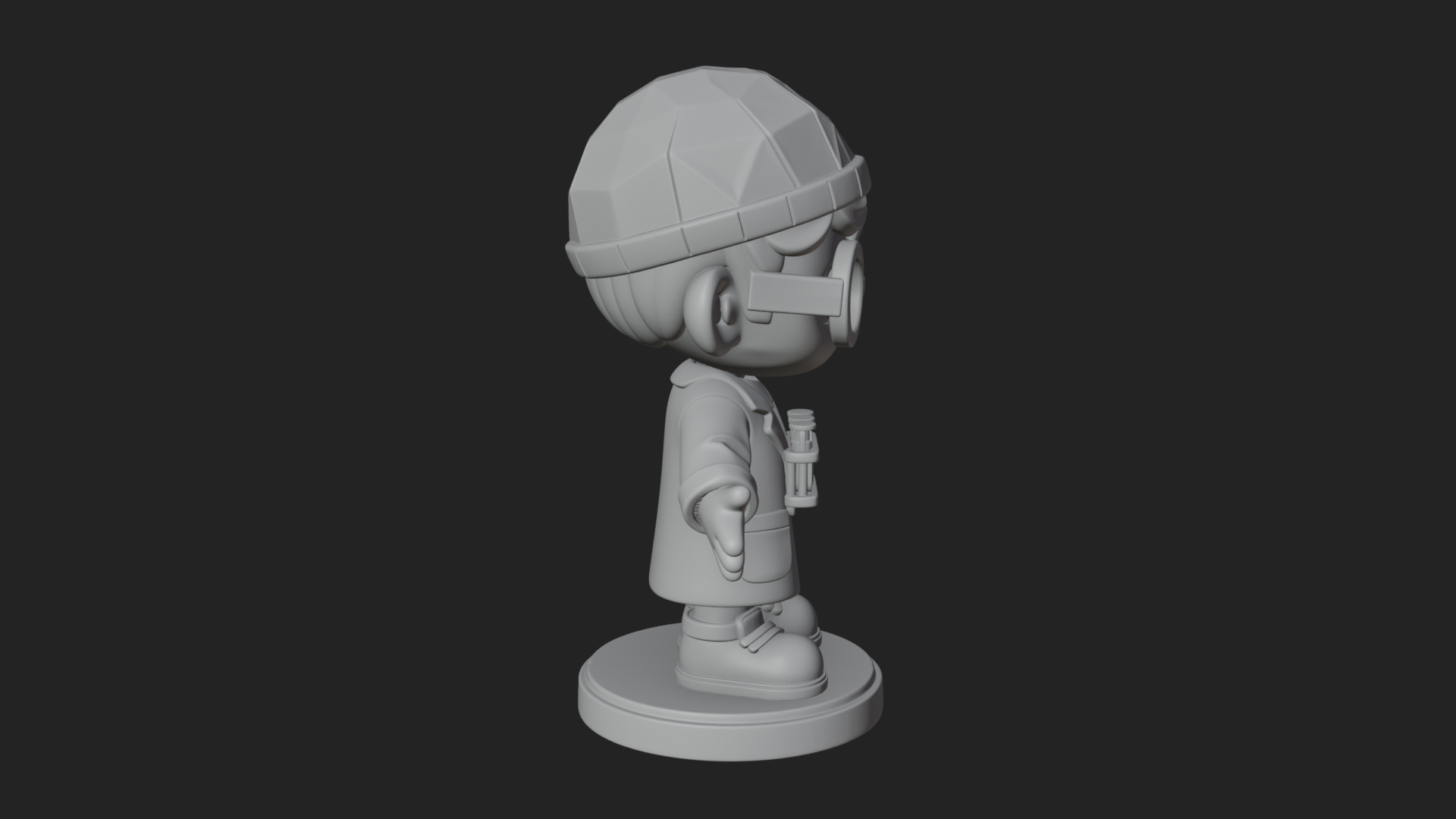 Chibi Lab Boy With Test Tubes Statue Design 2 3D Print Model 3D Model