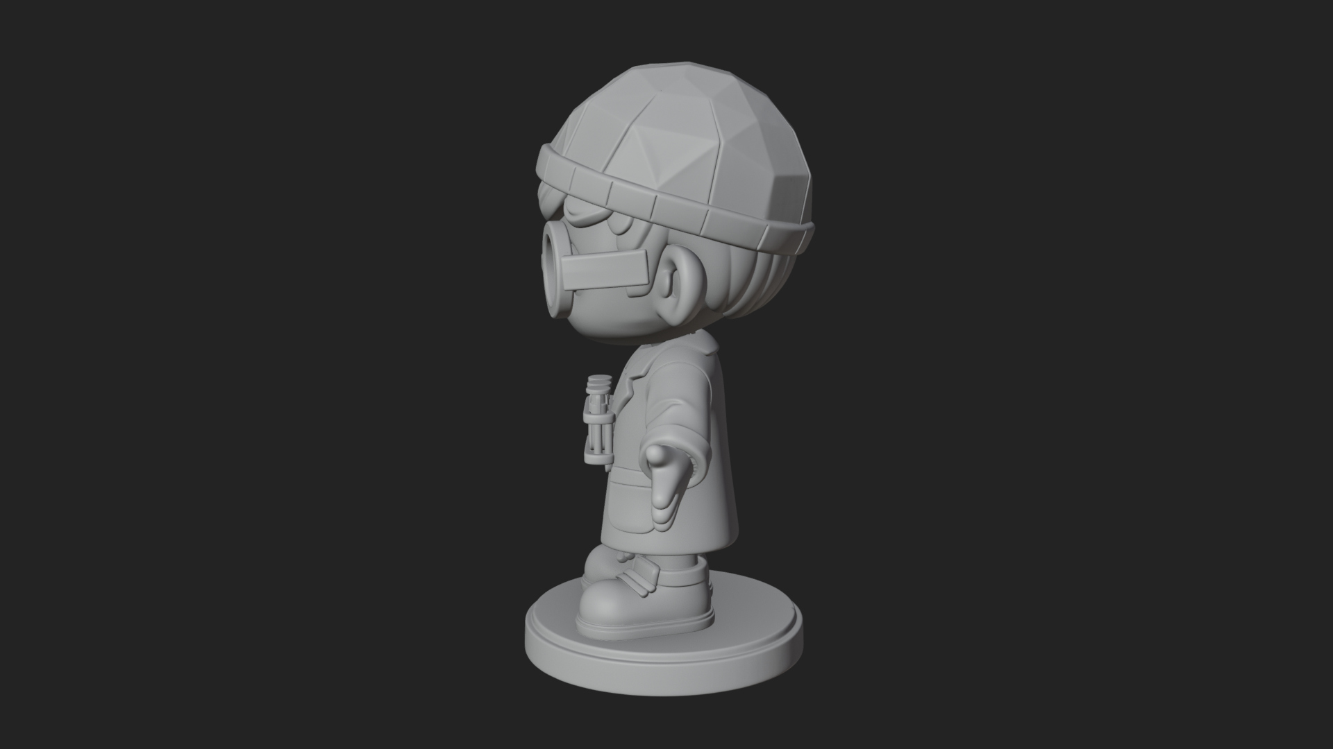 Chibi Lab Boy With Test Tubes Statue Design 2 3D Print Model 3D Model