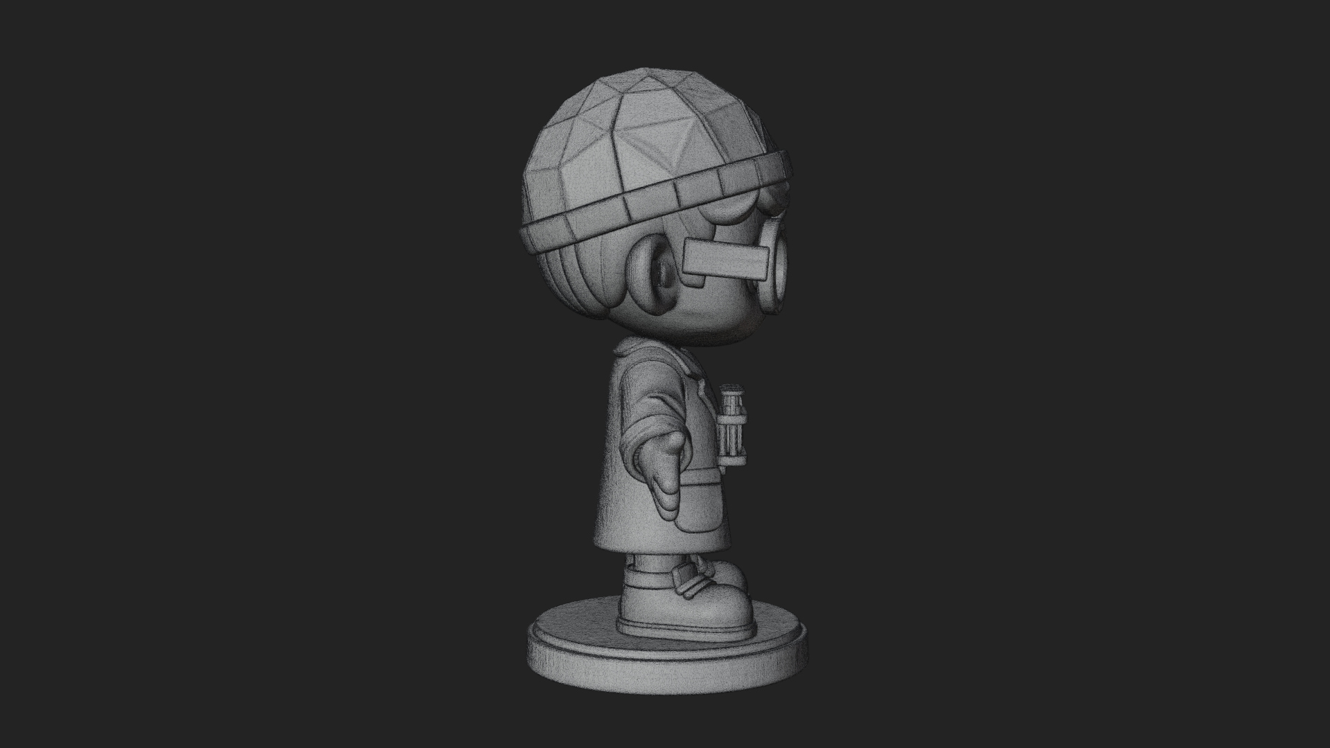 Chibi Lab Boy With Test Tubes Statue Design 2 3D Print Model 3D Model