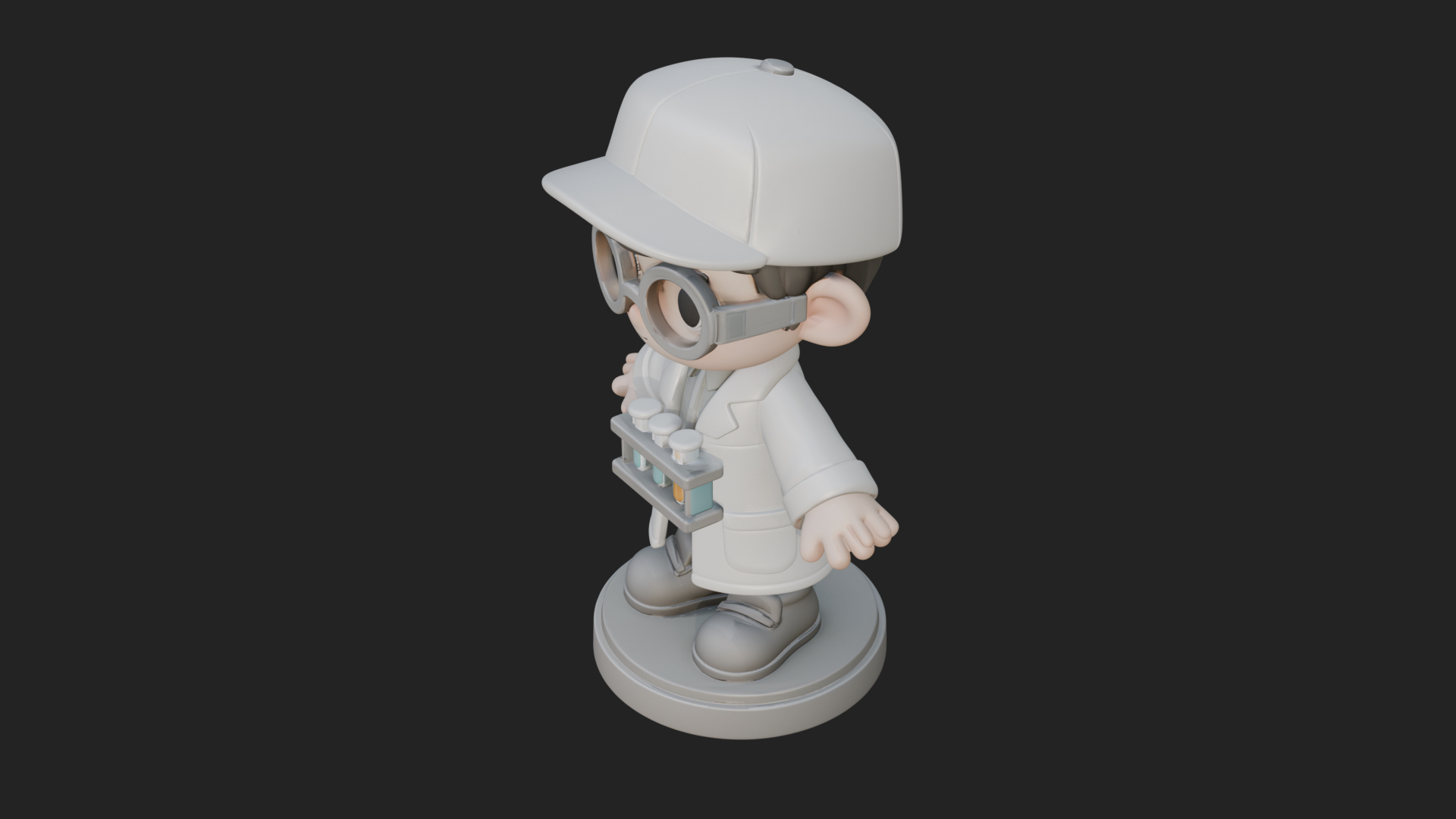 Chibi Lab Boy With Test Tubes Statue Design 3 3D Print Model 3D Model
