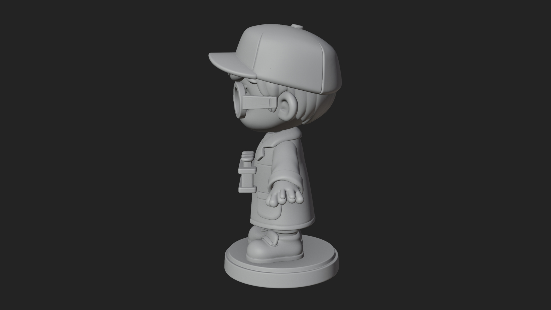 Chibi Lab Boy With Test Tubes Statue Design 3 3D Print Model 3D Model