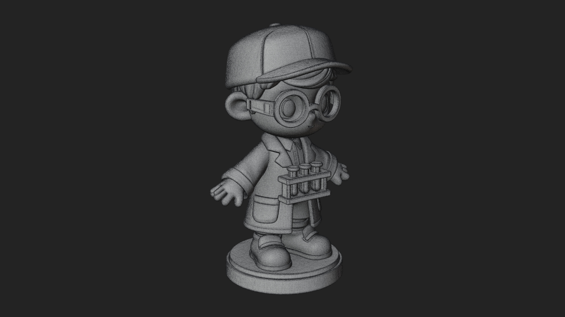 Chibi Lab Boy With Test Tubes Statue Design 3 3D Print Model 3D Model