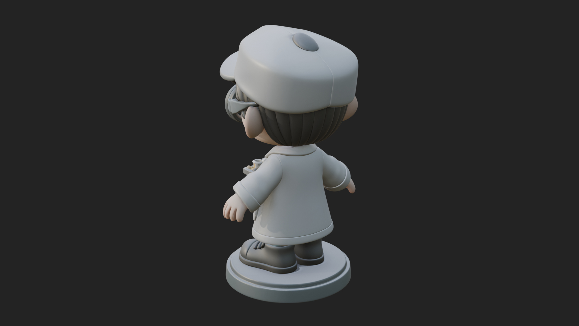 Chibi Lab Boy With Test Tubes Statue Design 4 3D Print Model 3D Model