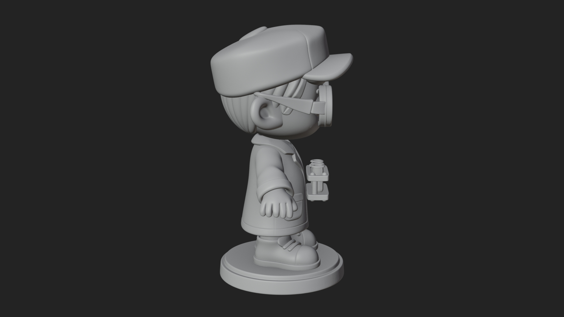 Chibi Lab Boy With Test Tubes Statue Design 4 3D Print Model 3D Model