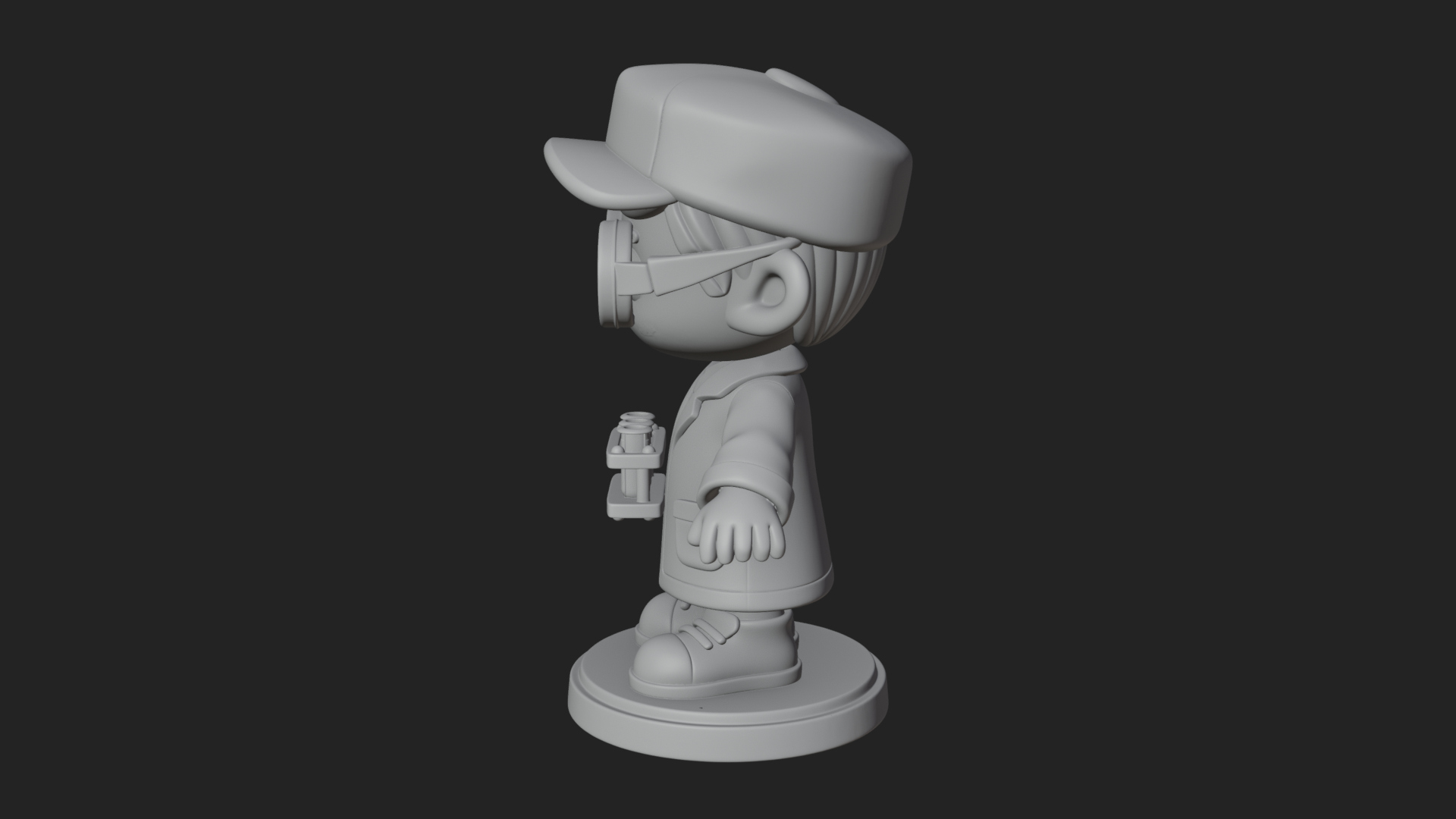 Chibi Lab Boy With Test Tubes Statue Design 4 3D Print Model 3D Model