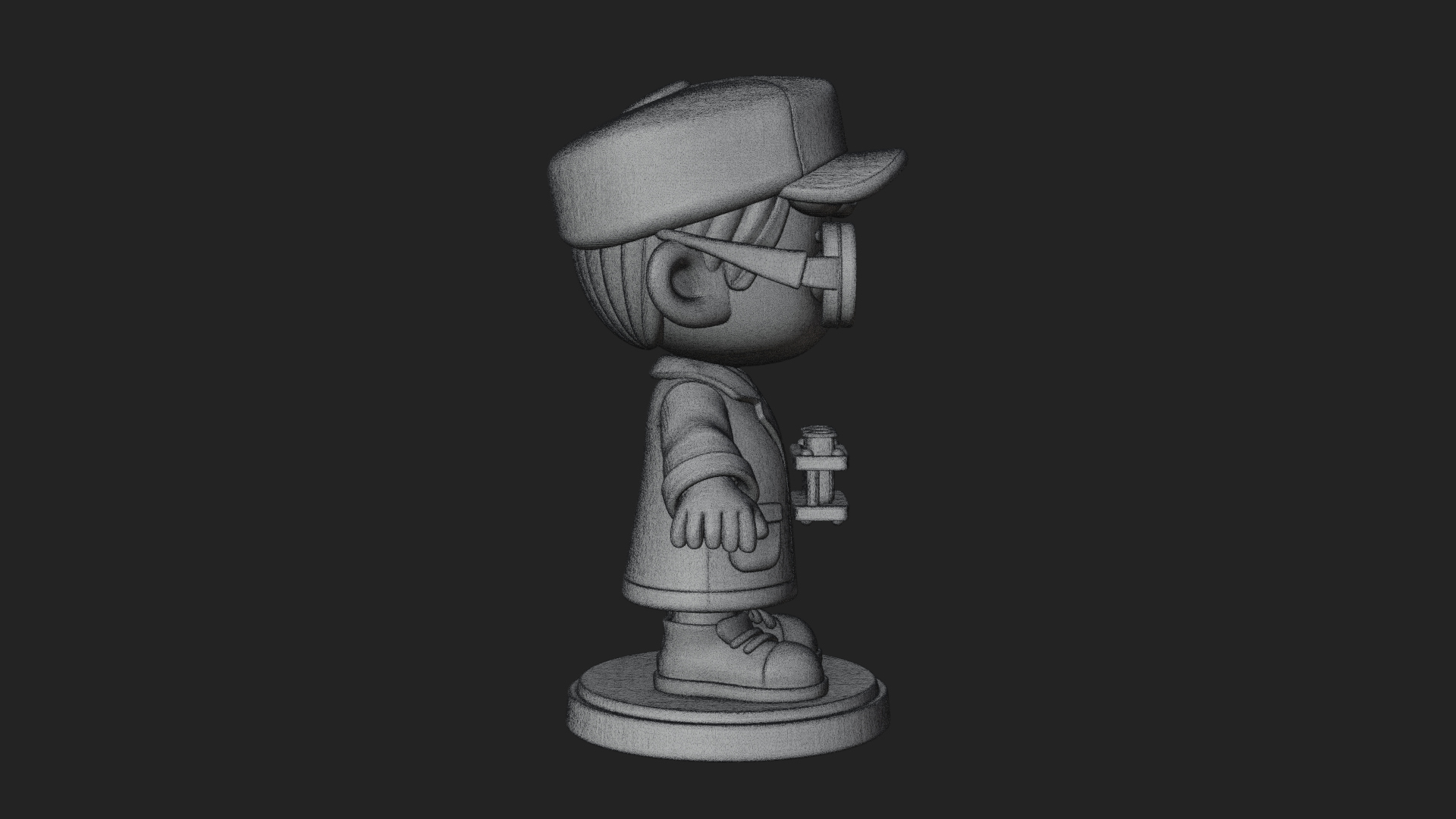 Chibi Lab Boy With Test Tubes Statue Design 4 3D Print Model 3D Model