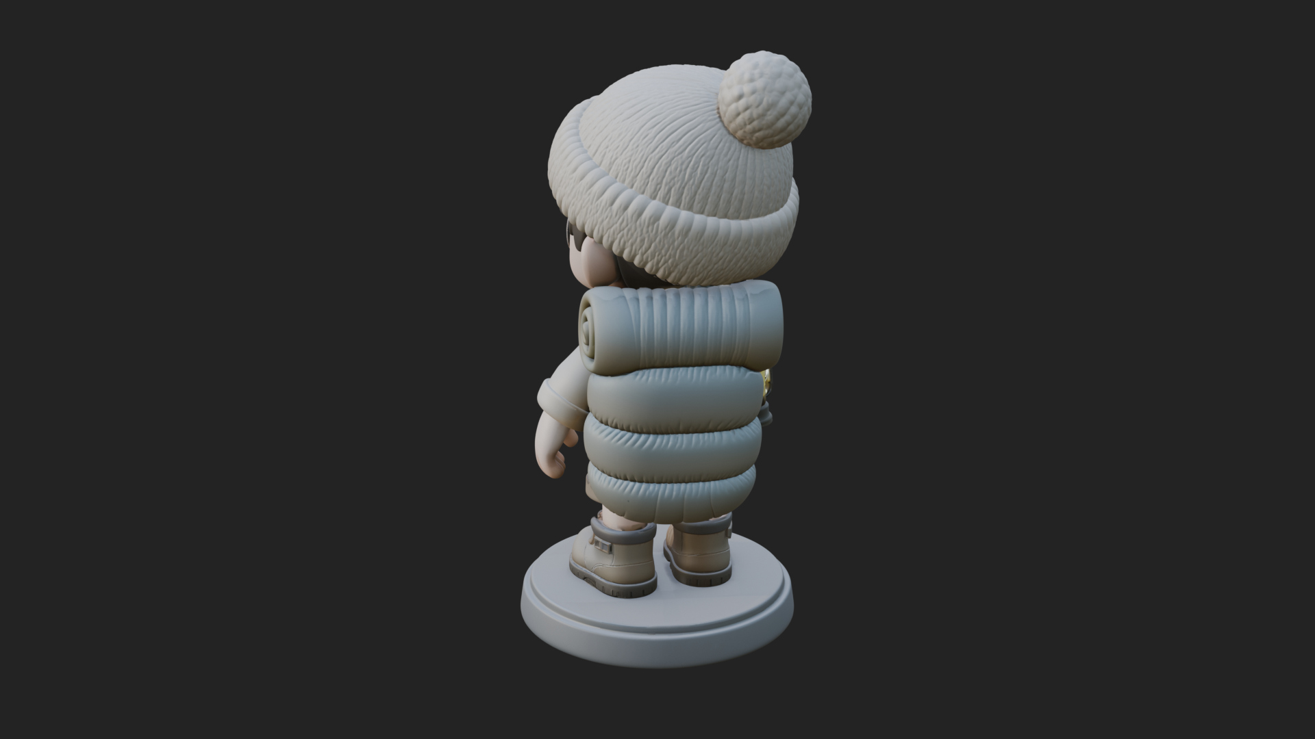 Chibi Lantern Hiker Statue Design 1 3D Print Model 3D Model