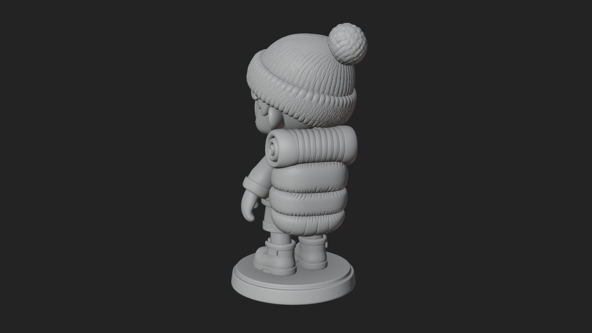 Chibi Lantern Hiker Statue Design 1 3D Print Model 3D Model