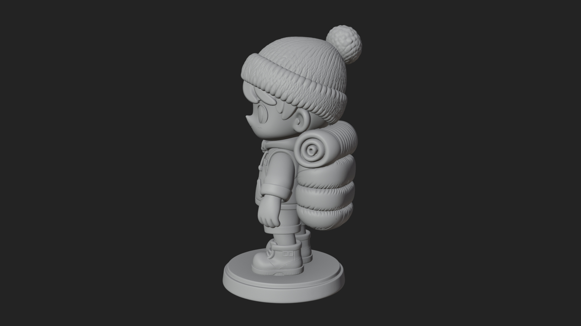 Chibi Lantern Hiker Statue Design 1 3D Print Model 3D Model