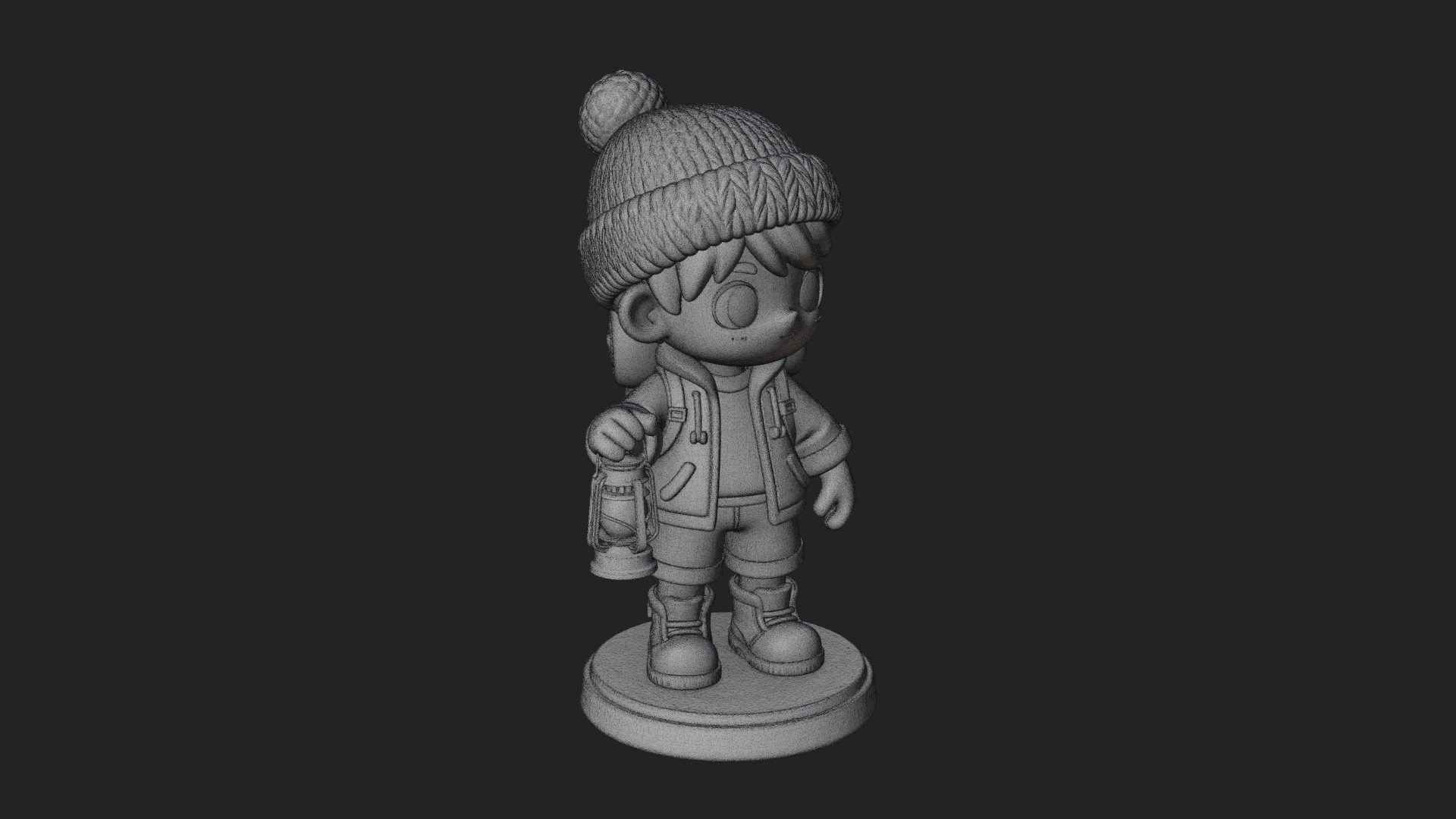 Chibi Lantern Hiker Statue Design 1 3D Print Model 3D Model