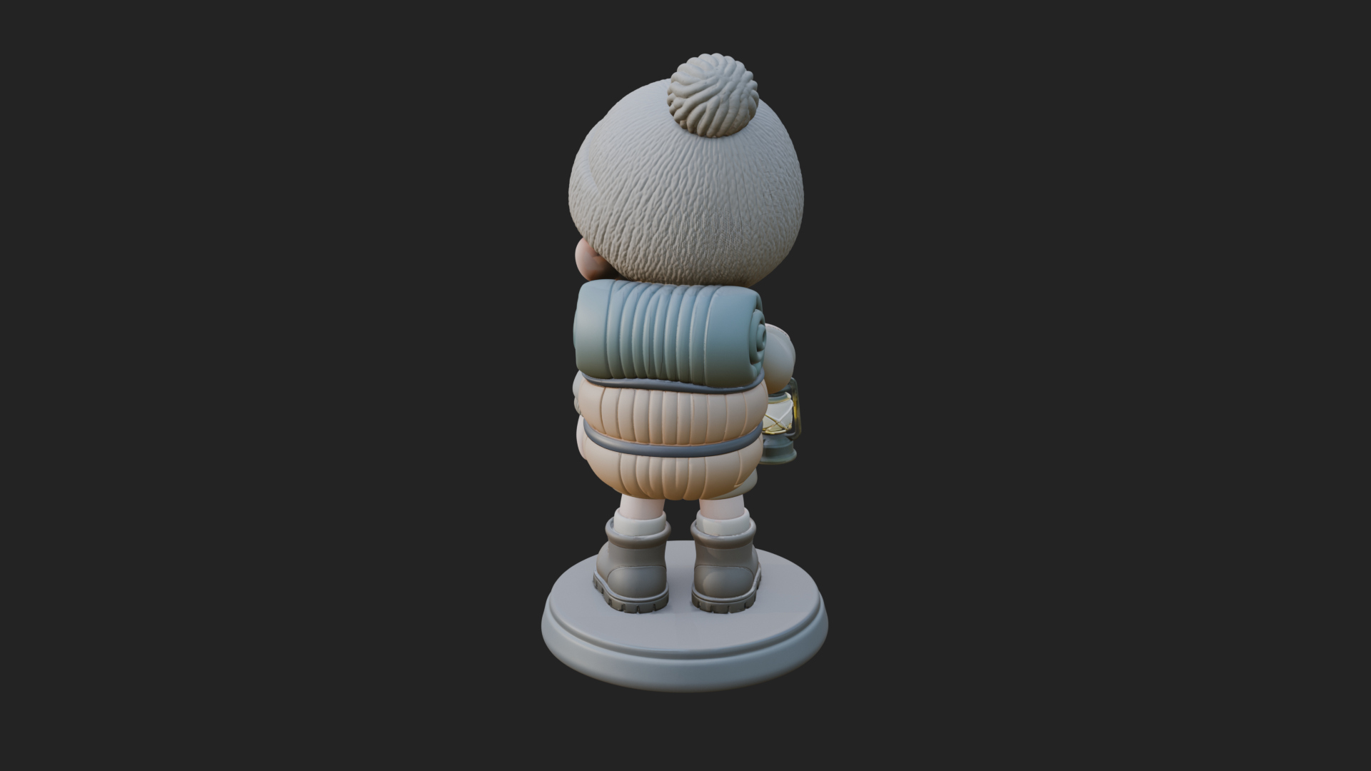 Chibi Lantern Hiker Statue Design 2 3D Print Model 3D Model