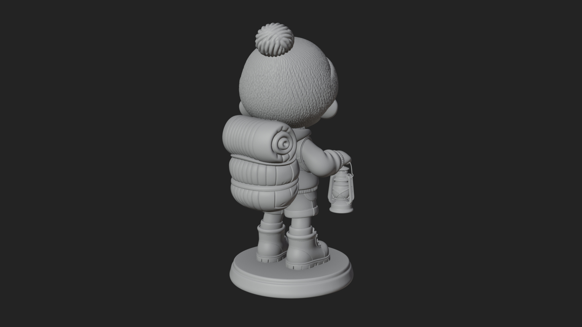 Chibi Lantern Hiker Statue Design 2 3D Print Model 3D Model