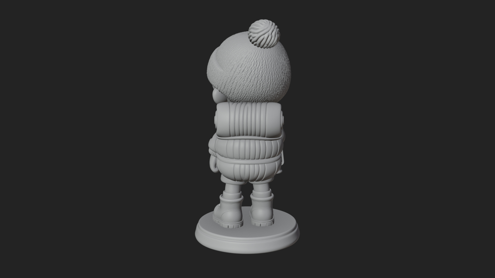 Chibi Lantern Hiker Statue Design 2 3D Print Model 3D Model