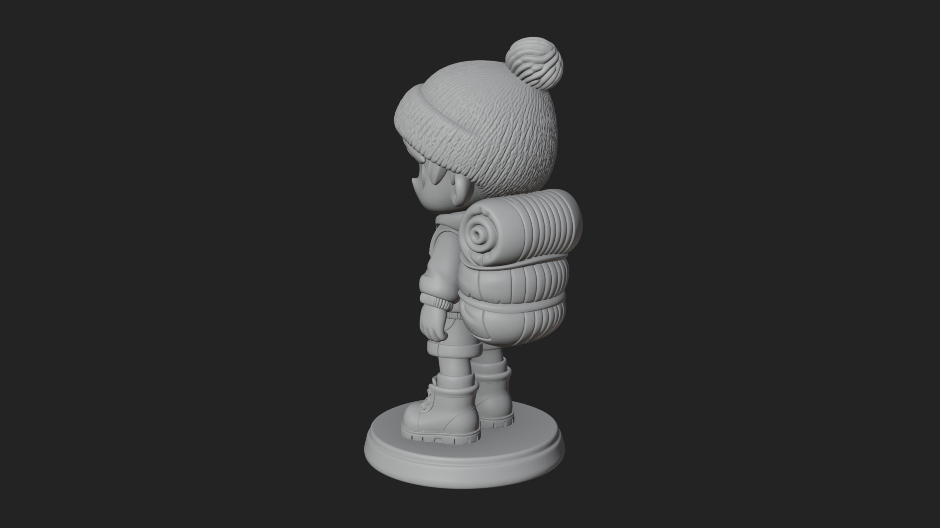 Chibi Lantern Hiker Statue Design 2 3D Print Model 3D Model
